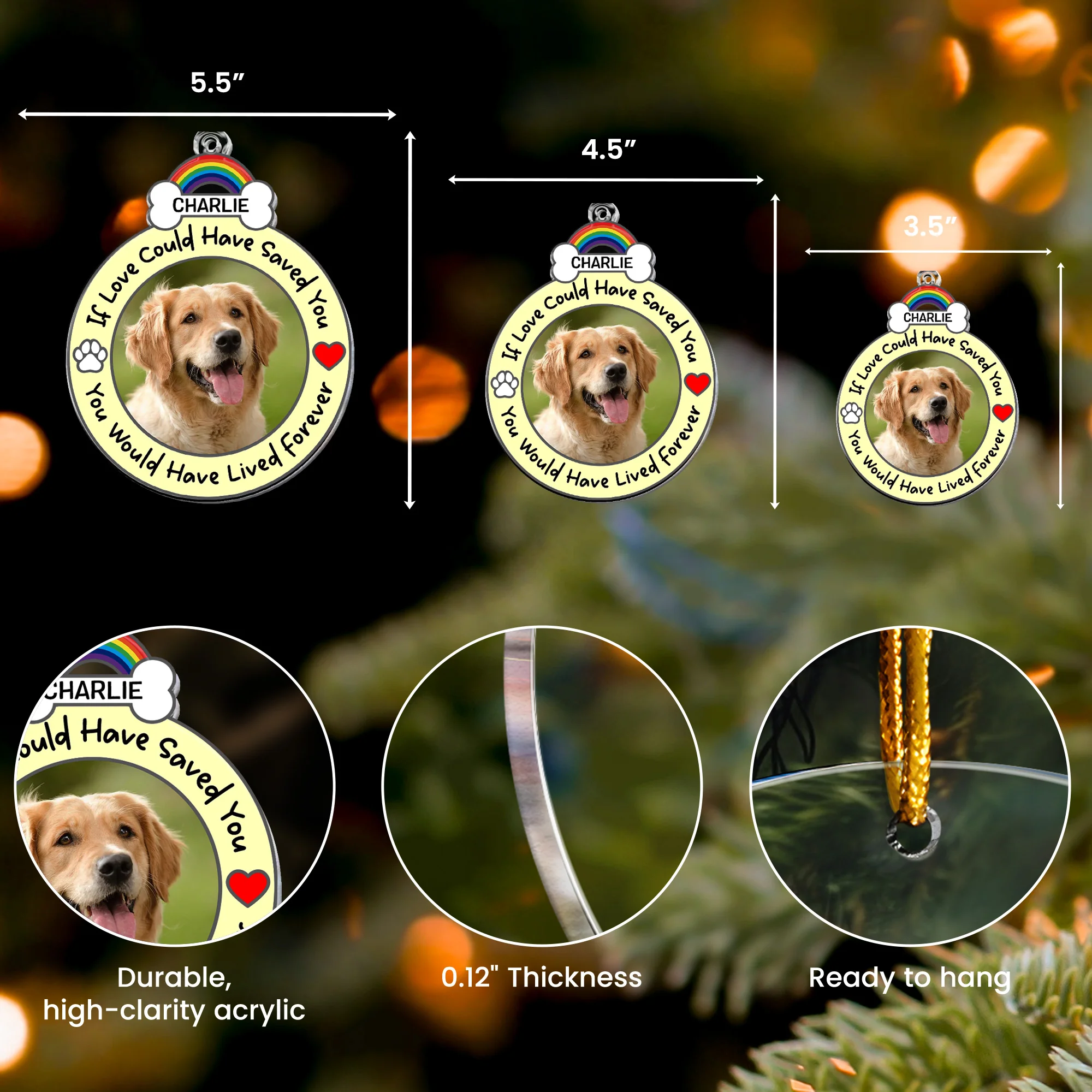 If Love Could Have Saved You Christmas Ornament - Personalized Acrylic Photo Ornament - Image 6