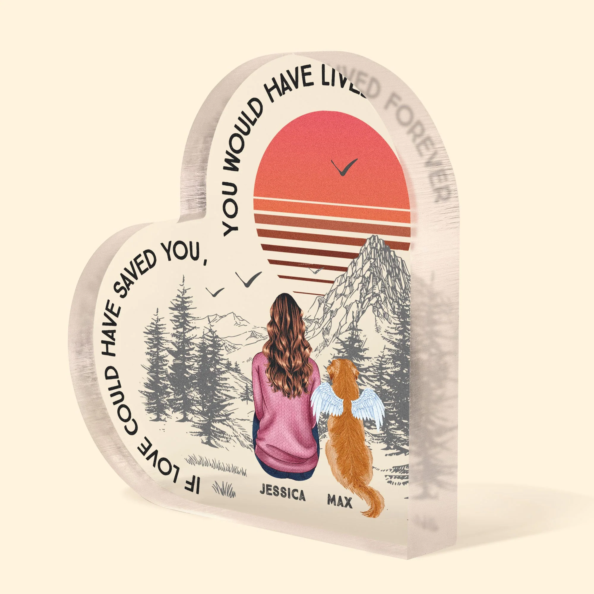 If Love Could Have Saved You - Personalized Heart Acrylic Plaque - Image 2