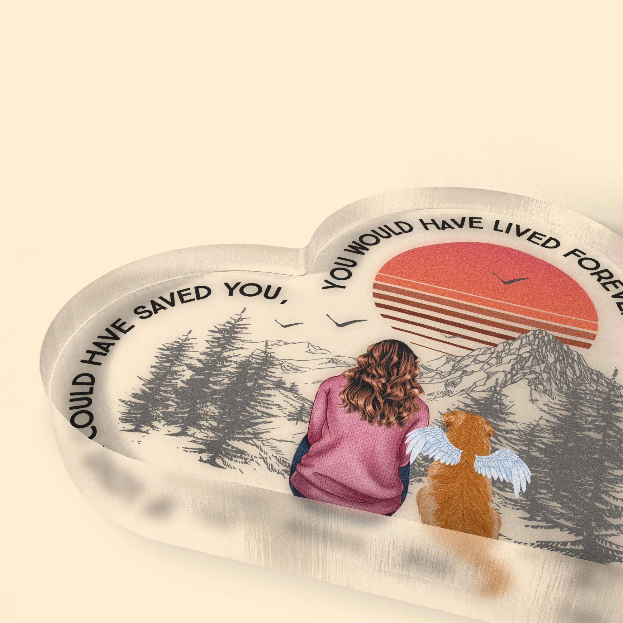 If Love Could Have Saved You - Personalized Heart Acrylic Plaque - Image 3