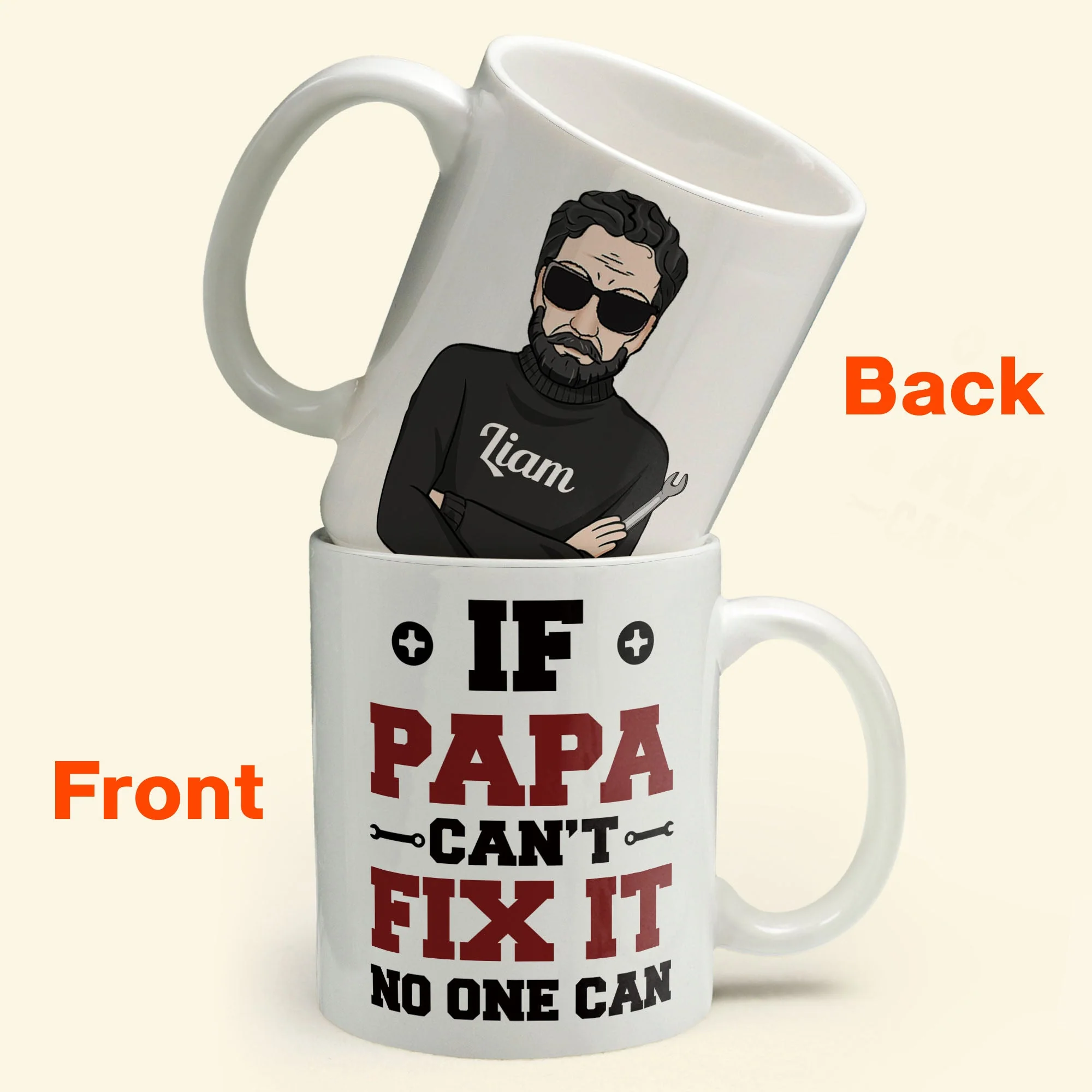 If Papa Can't Fix It No One Can - Personalized Mug - Christmas & Birthday Gift For Papa, Dad, Father, Daddy - Image 7