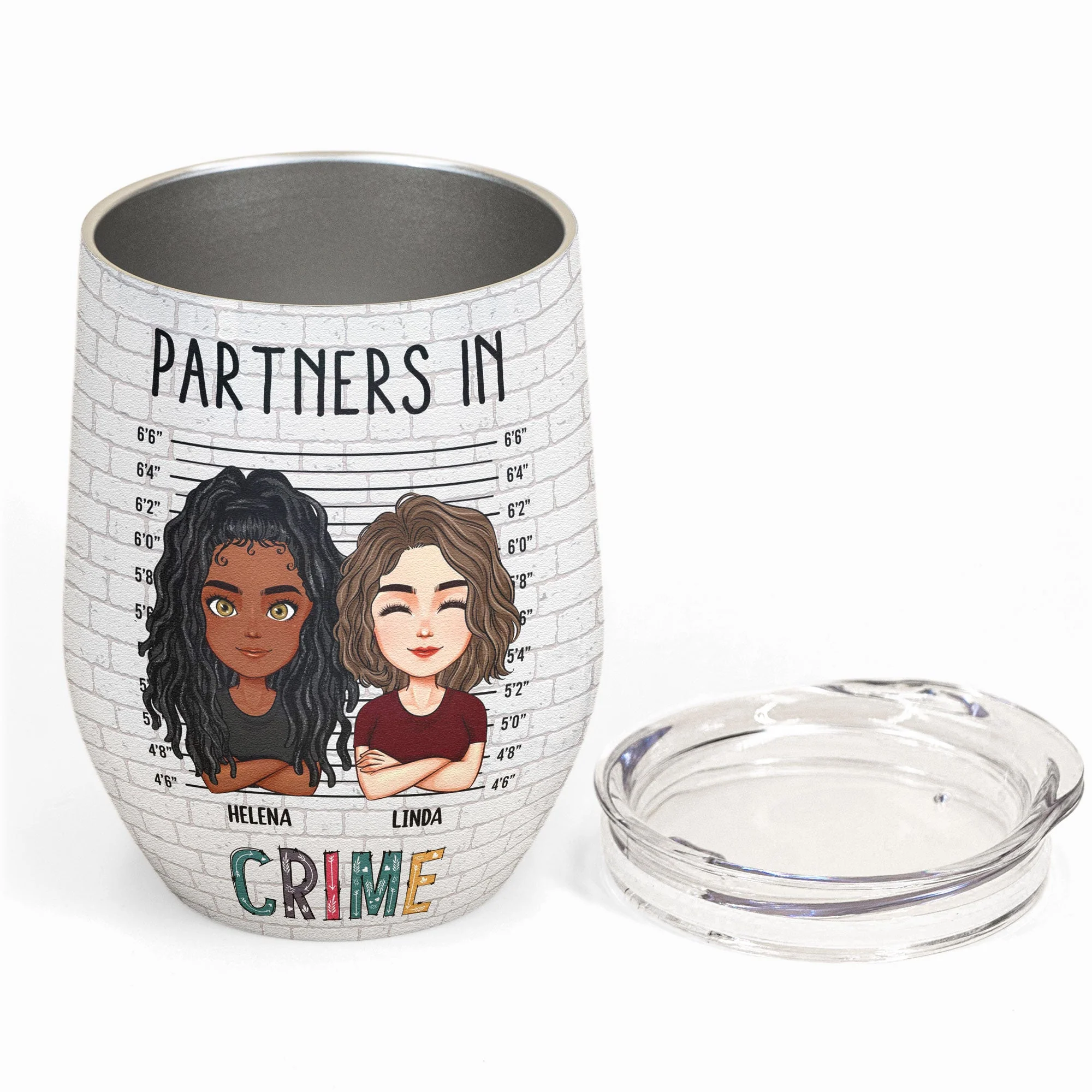 If We Get Caught I Don't Speak English - Personalized Wine Tumbler - Birthday Gifts For Friends, Besties, Soul Sisters - Image 2