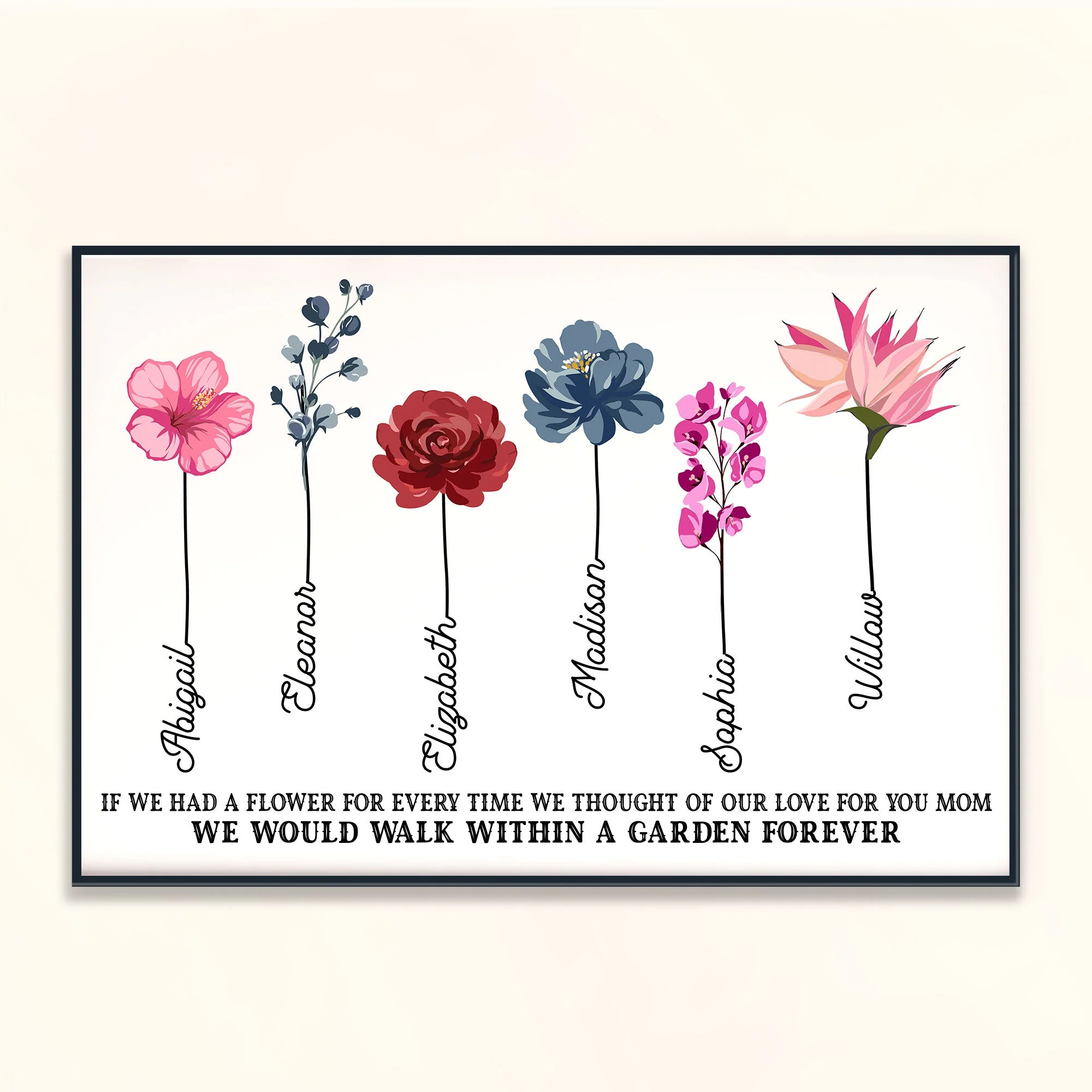 If We Had A Flower For Every Time We Thought Of Our Love For You - Personalized Poster/Wrapped Canvas - Birthday, Mother's Day Gift For Mom, Grandma, Auntie - Image 2