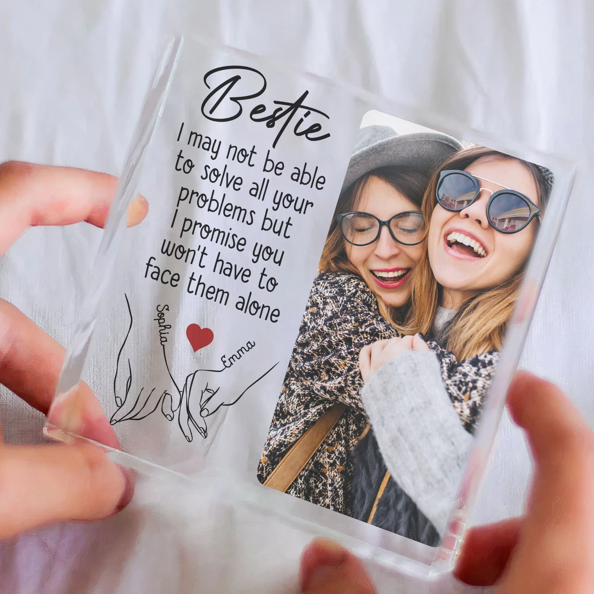 I'll Be There Bestie Promise - Personalized Acrylic Photo Plaque - Image 6