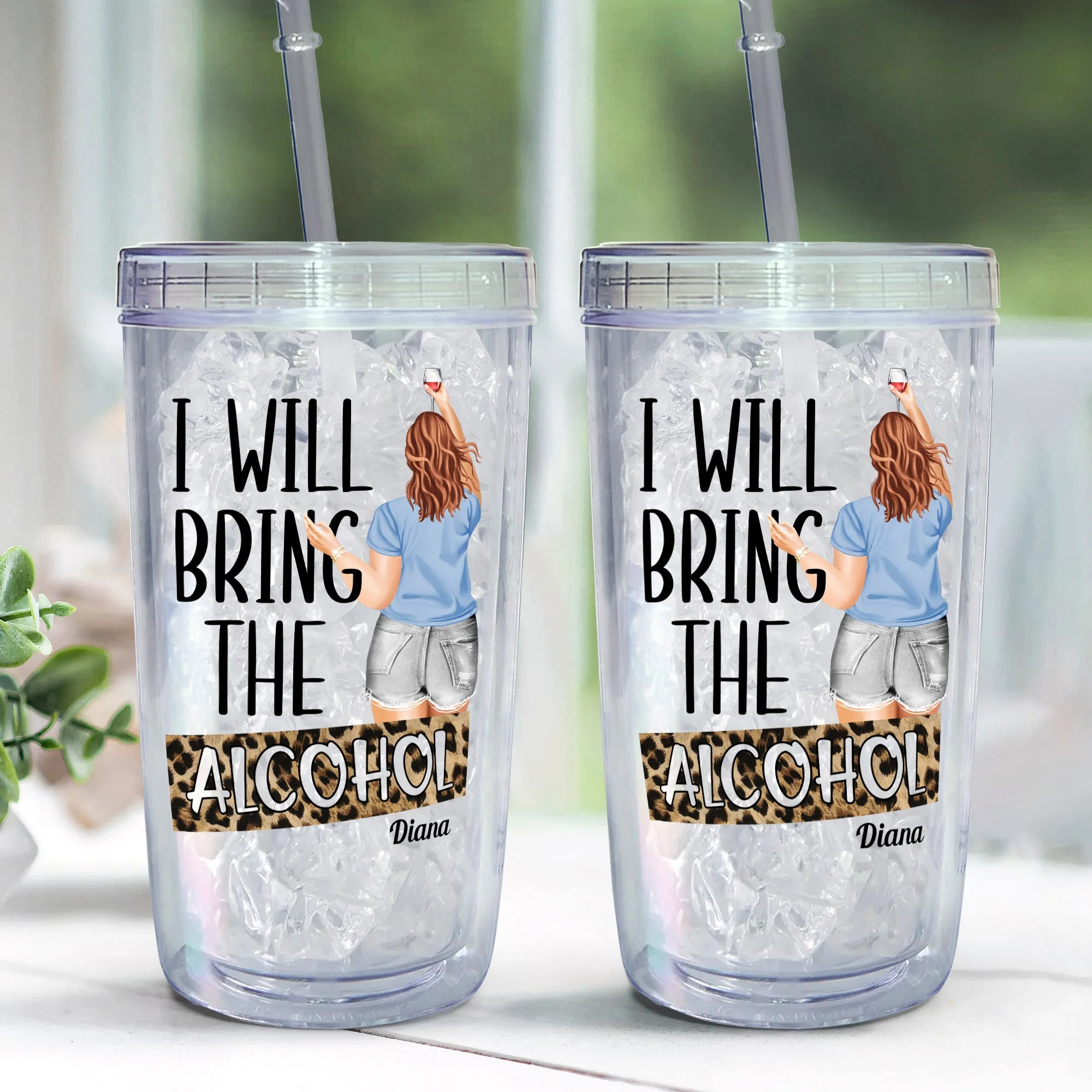 I'll Bring The Alcohol - Personalized Acrylic Tumbler With Straw - Image 3