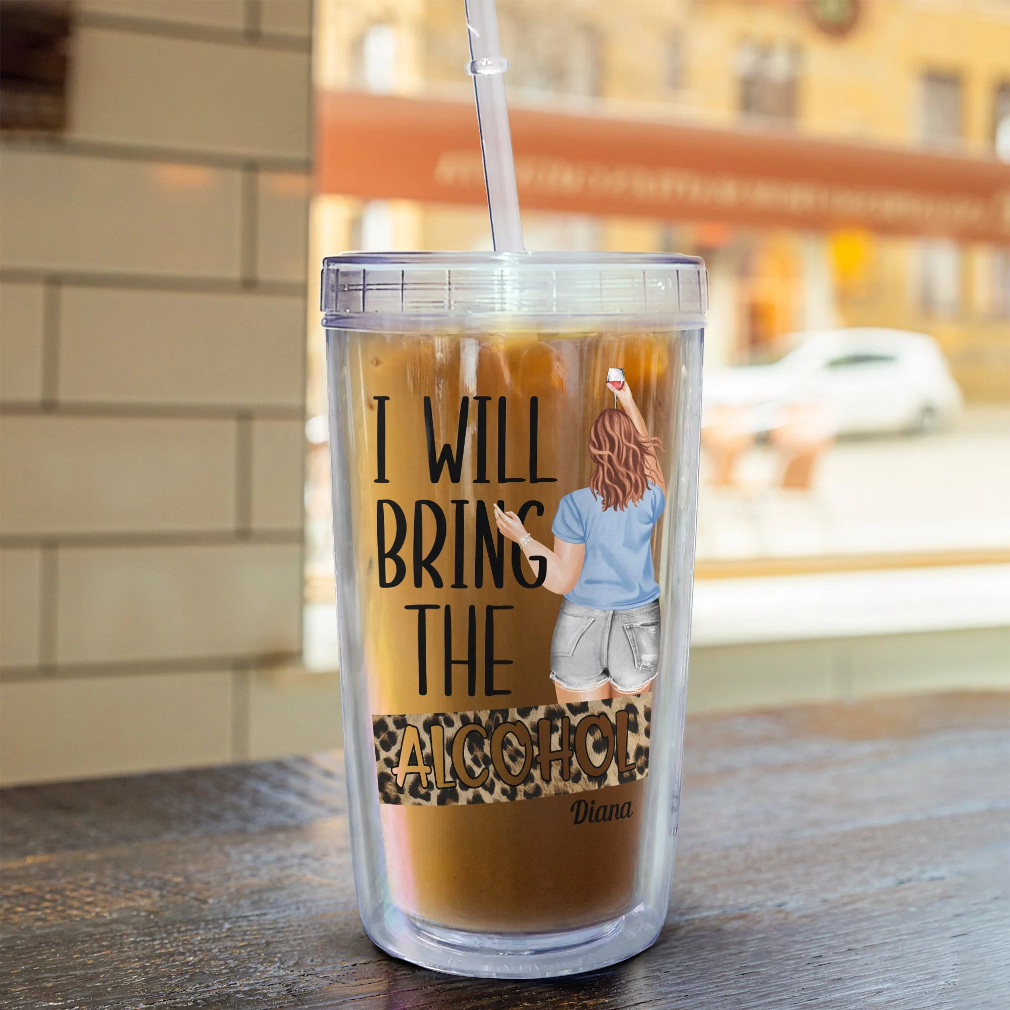 I'll Bring The Alcohol - Personalized Acrylic Tumbler With Straw - Image 5