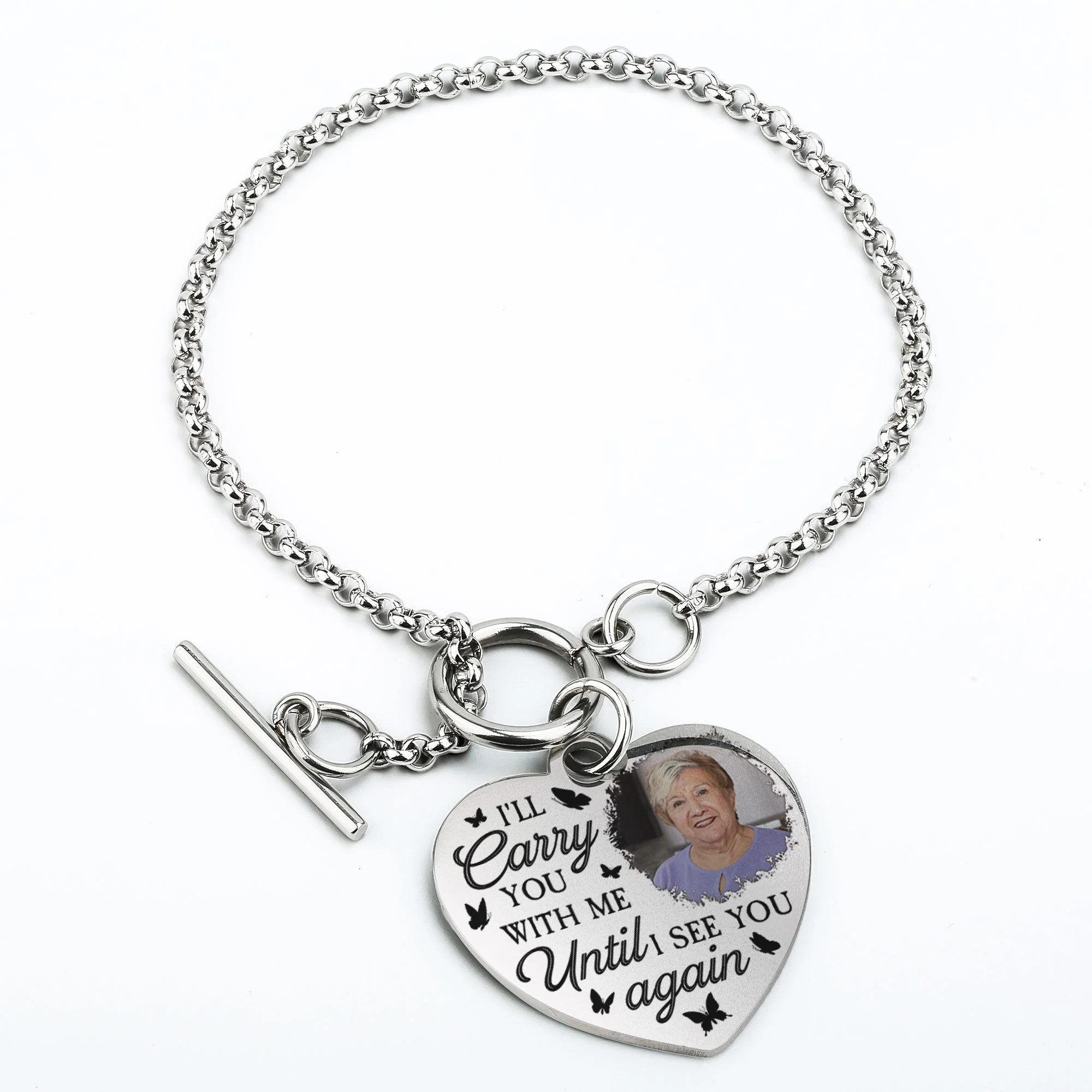 I'll Carry You With Me - Personalized Photo Heart Bracelet - Image 7