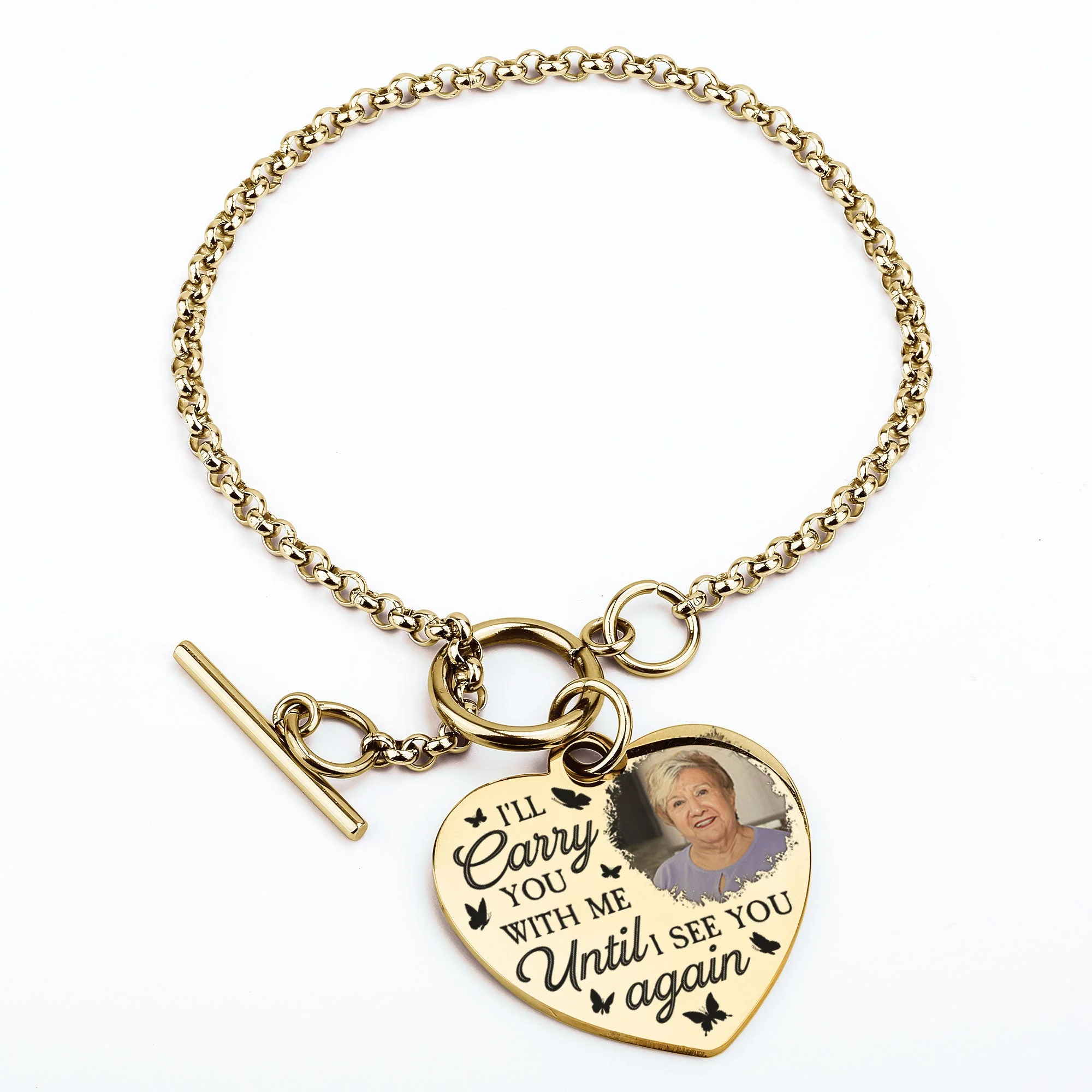 I'll Carry You With Me - Personalized Photo Heart Bracelet - Image 8