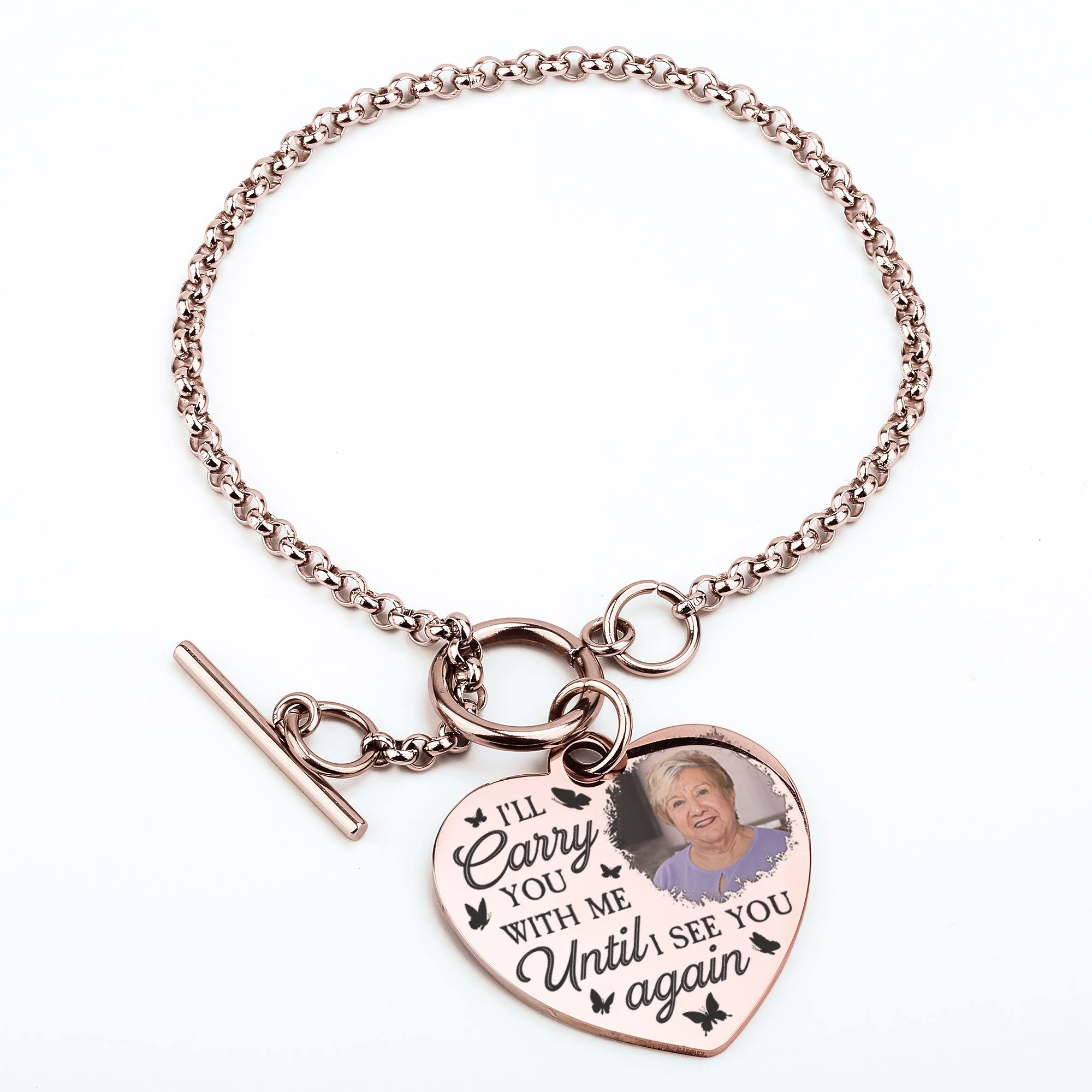 I'll Carry You With Me - Personalized Photo Heart Bracelet - Image 9