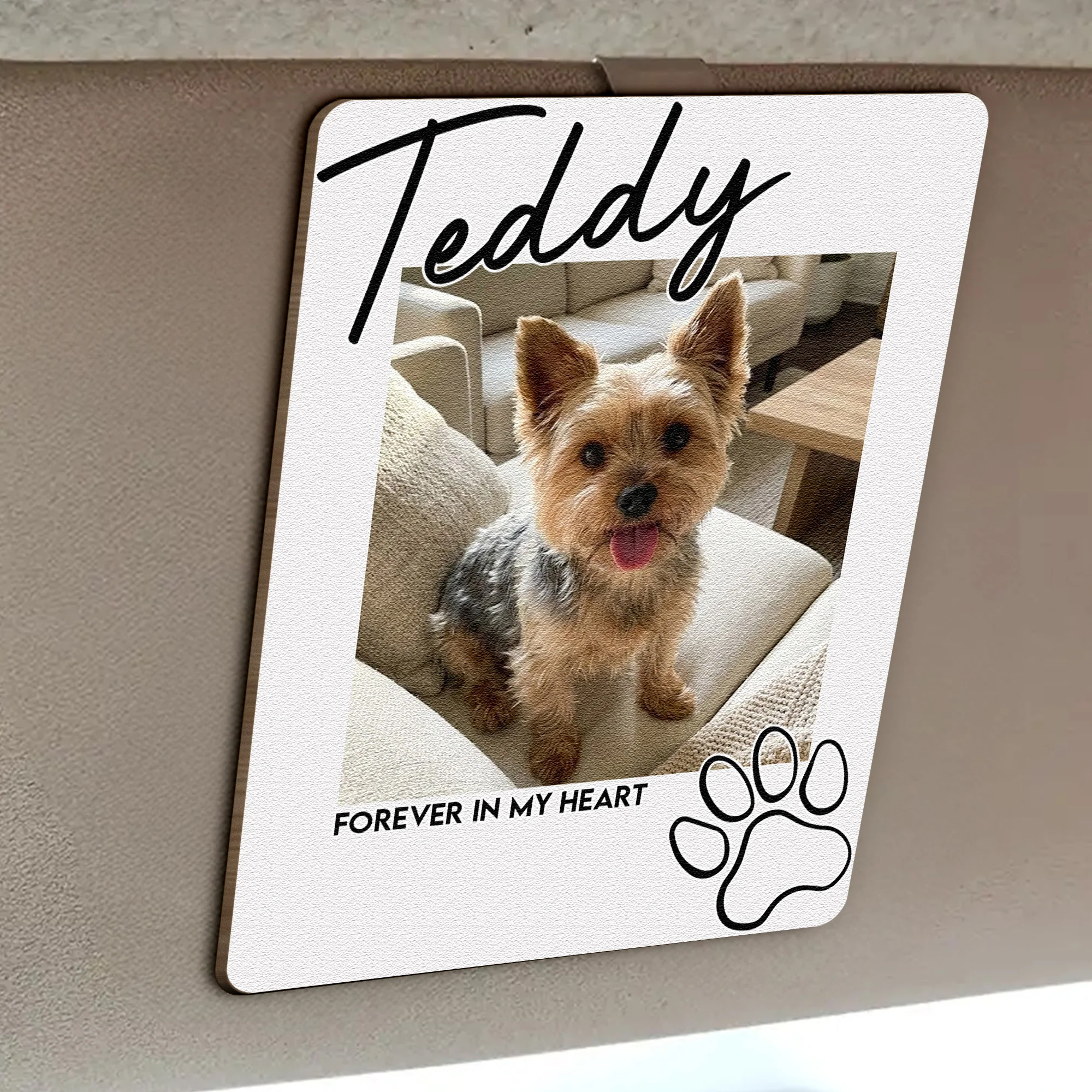 I'll Carry You With Me Until I See You Again Pet Loss - Personalized Wooden Photo Visor Clip - Image 4