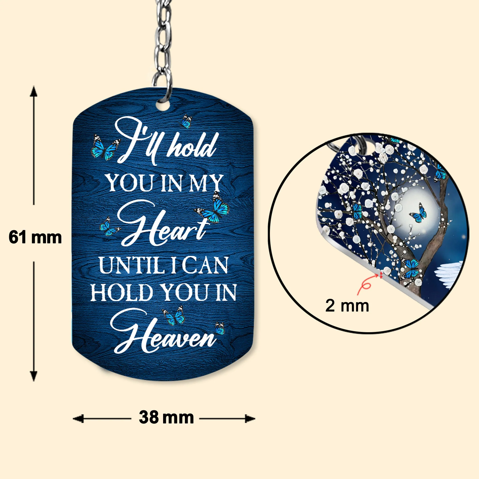 I'll Hold You In My Heart - Personalized Keychain - Image 4