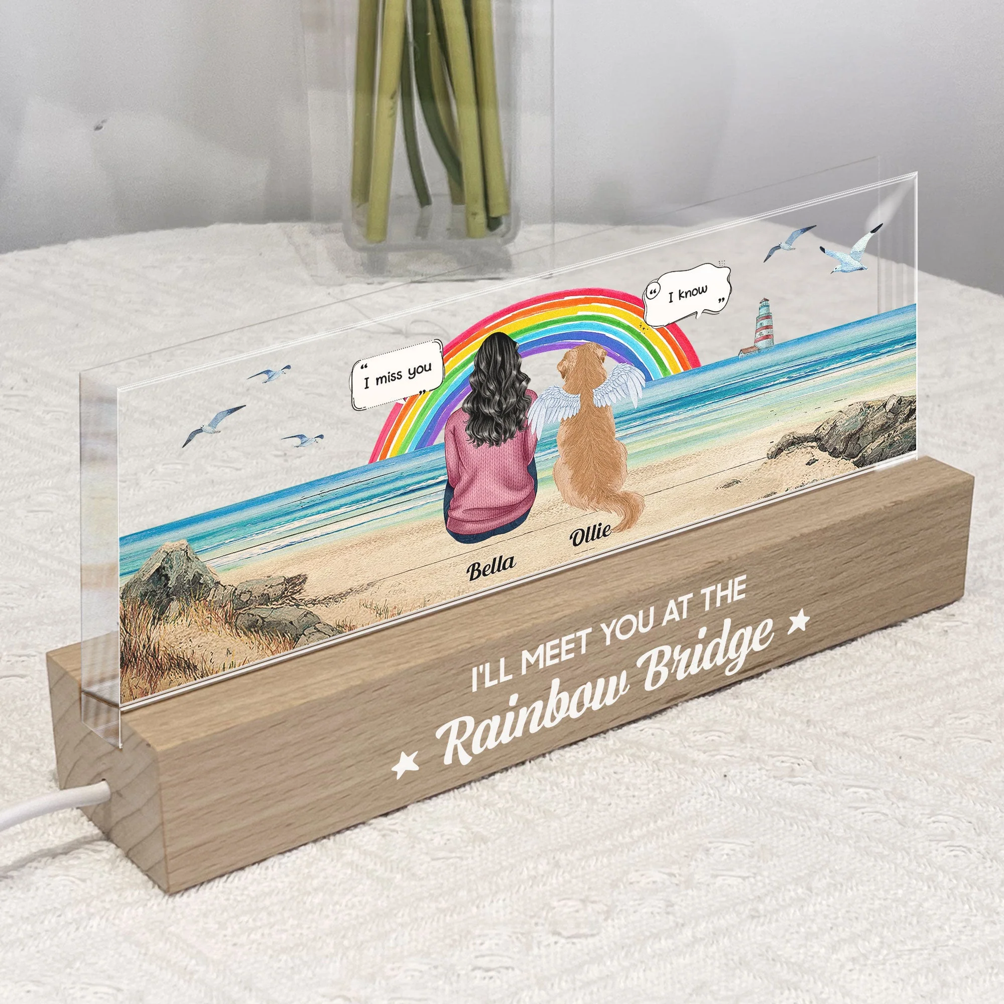 I'll Meet You At The Rainbow Bridge - Personalized LED Night Light - Image 2
