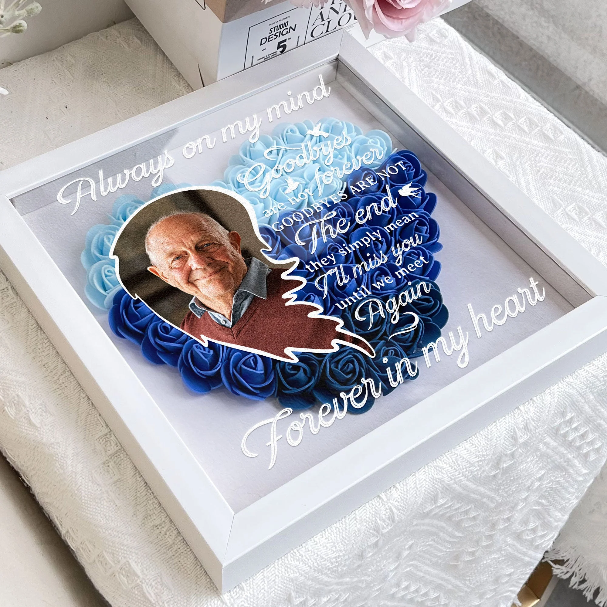 I'll Miss You Until We Meet Again - Personalized Photo Flower Shadow Box - Image 4