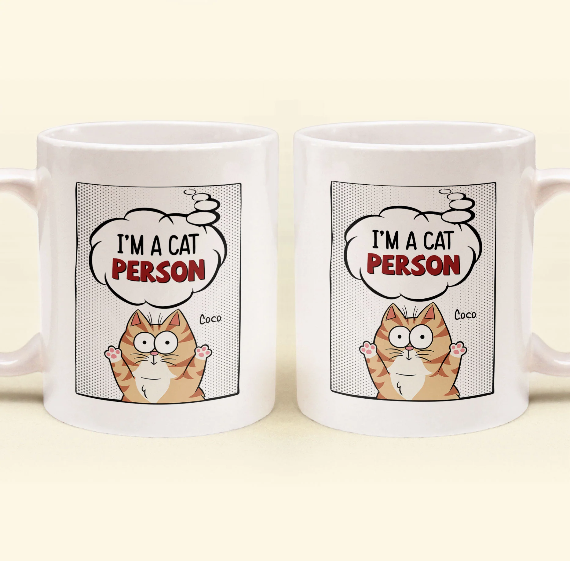 I'm A Cat Person - Cartoon Version - Personalized Mug - Image 3