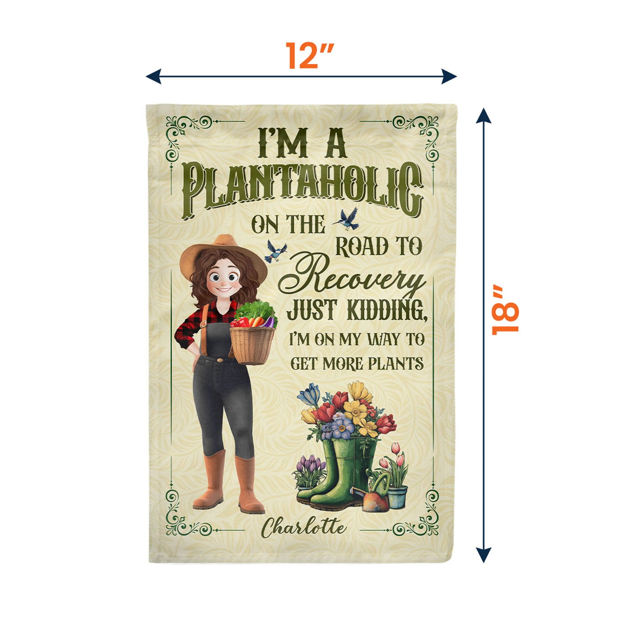 I'm A Plantaholic On The Road To Recovery - Personalized Flag - Image 4