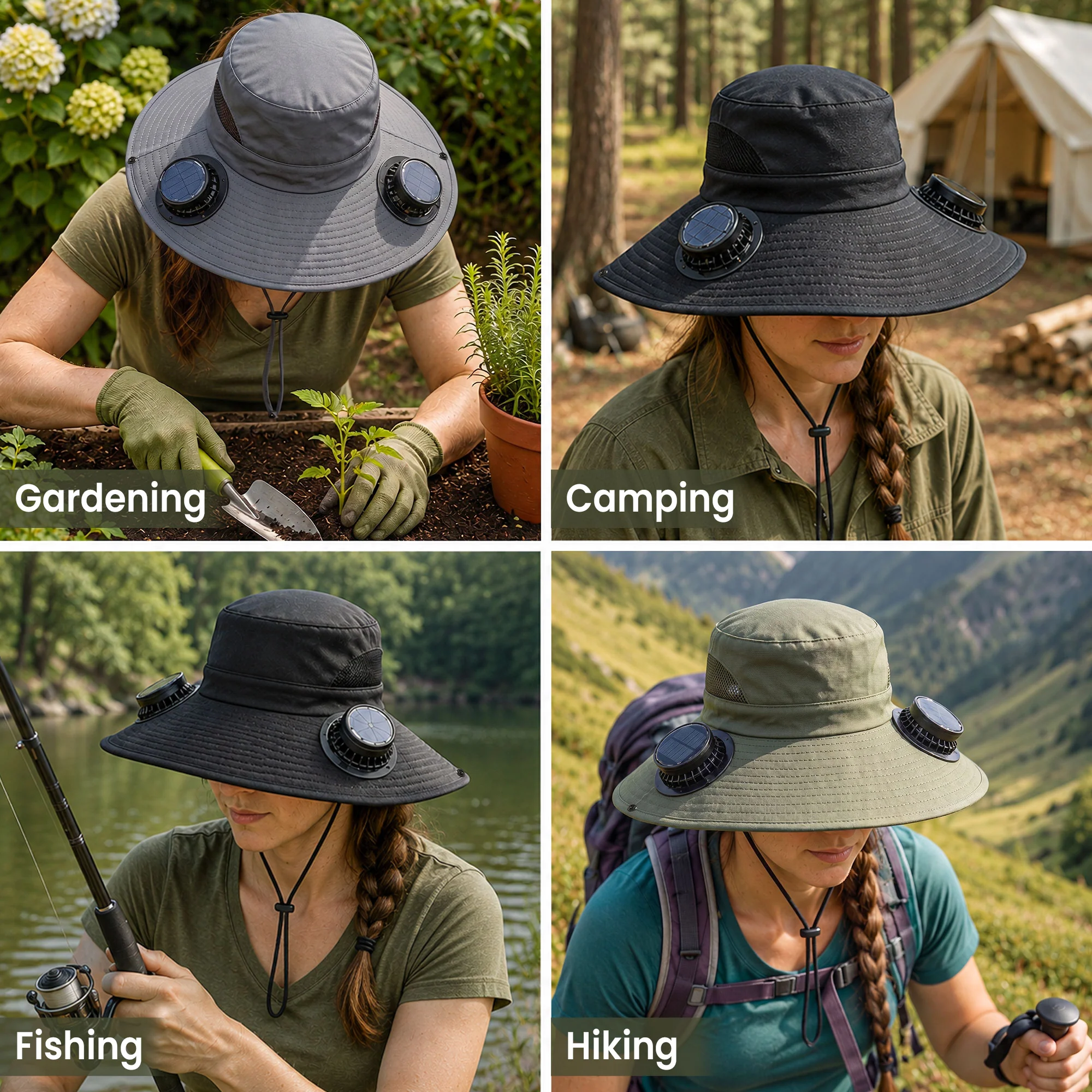 I'm A Plantaholic On The Road To Recovery - Personalized Solar Fan Hat - Image 5