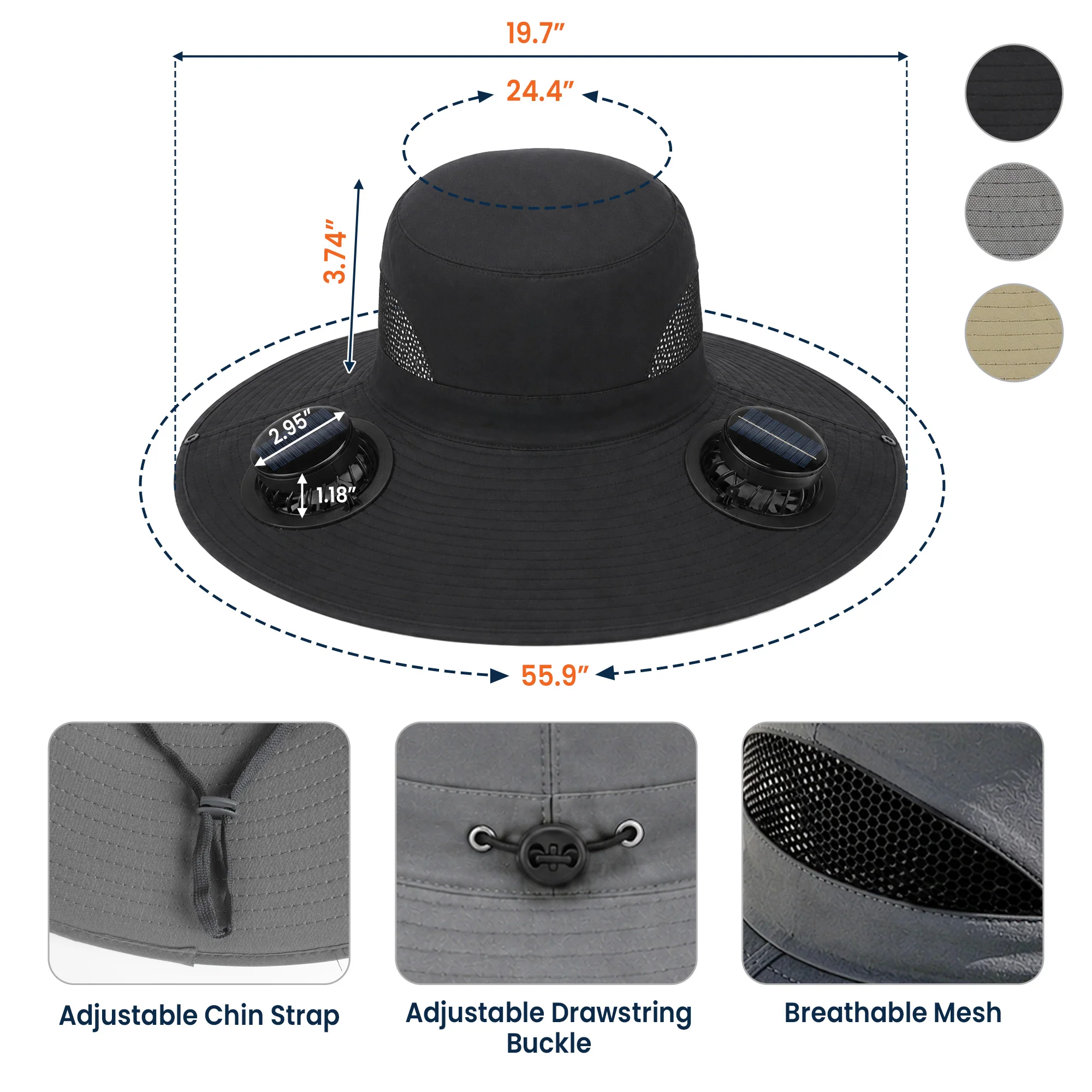 I'm A Plantaholic On The Road To Recovery - Personalized Solar Fan Hat - Image 7