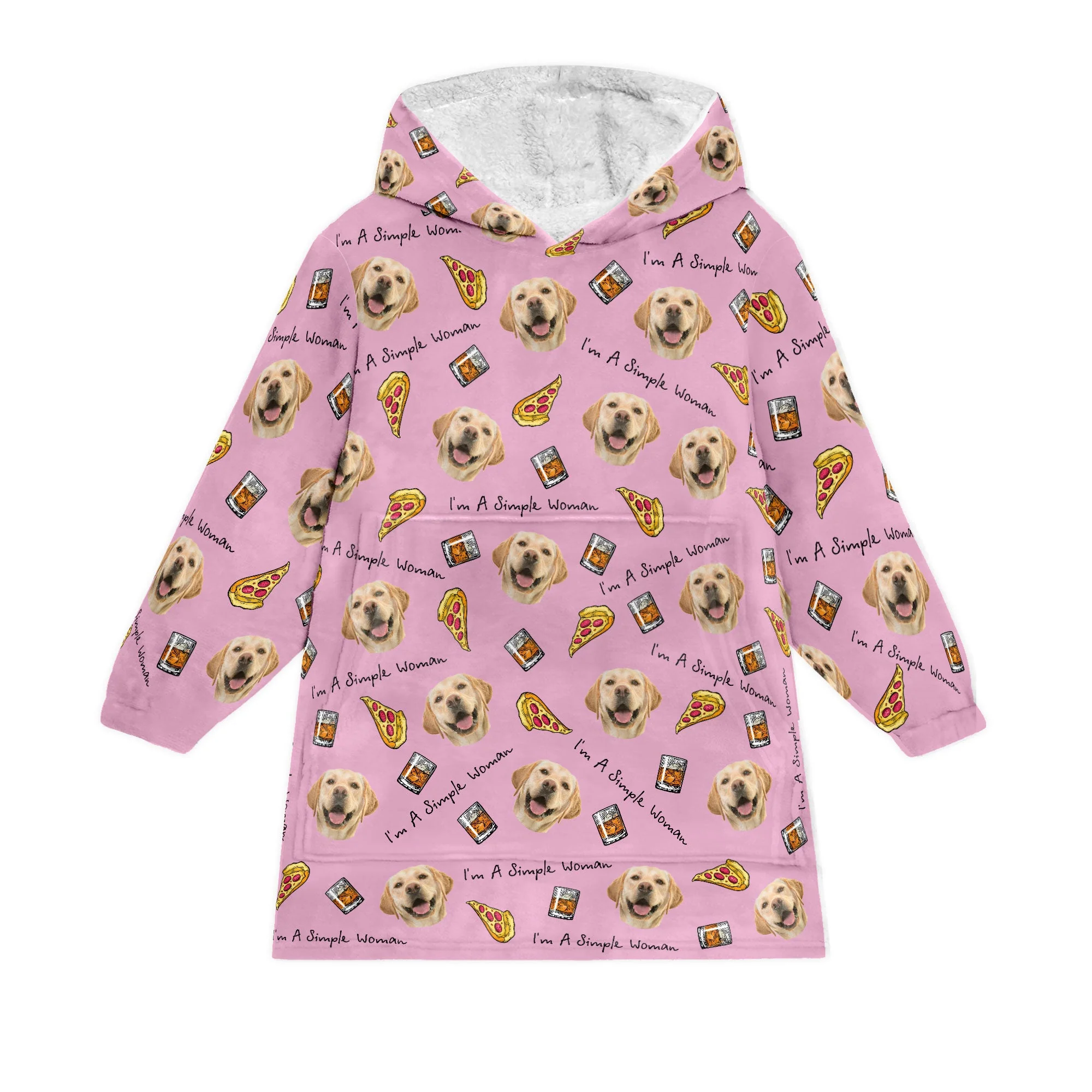 I'm A Simple Woman - Personalized Oversized Blanket Hoodie - Birthday Mother's Day Gift For Dog Mom, Cat Mom - Image 5