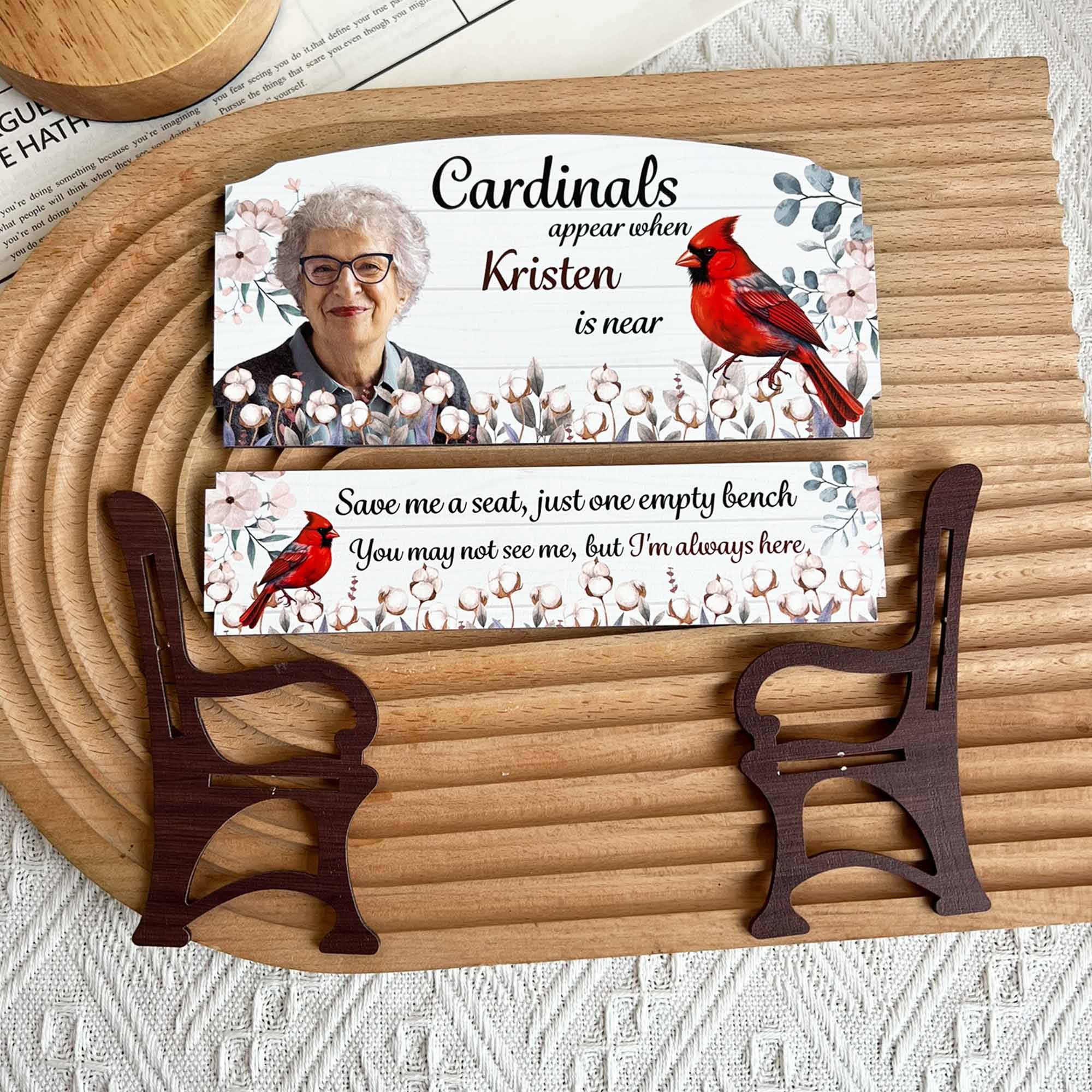 I'm Always Here - Personalized Photo Memorial Bench - Image 5