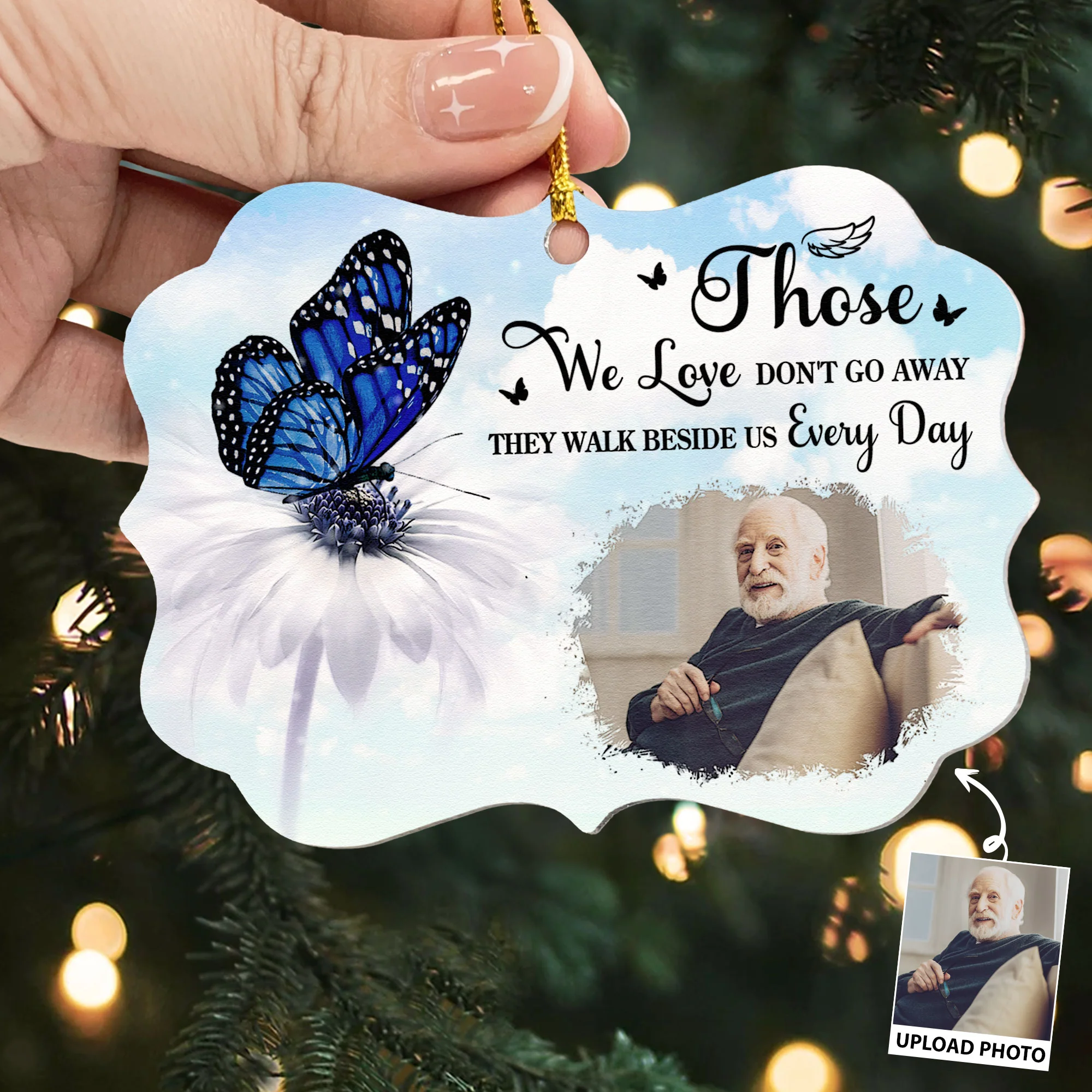 I'm Always With You - Butterfly Version - Personalized Aluminum Photo Ornament - Image 4