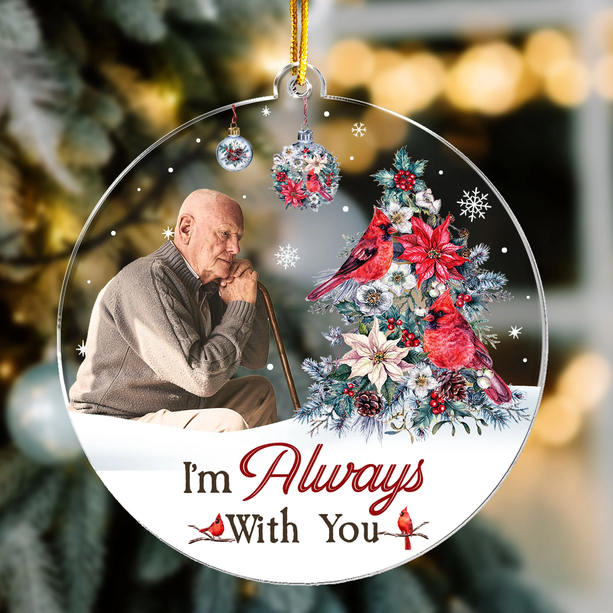 I'm Always With You For Christmas - Personalized Acrylic Photo Ornament - Image 7