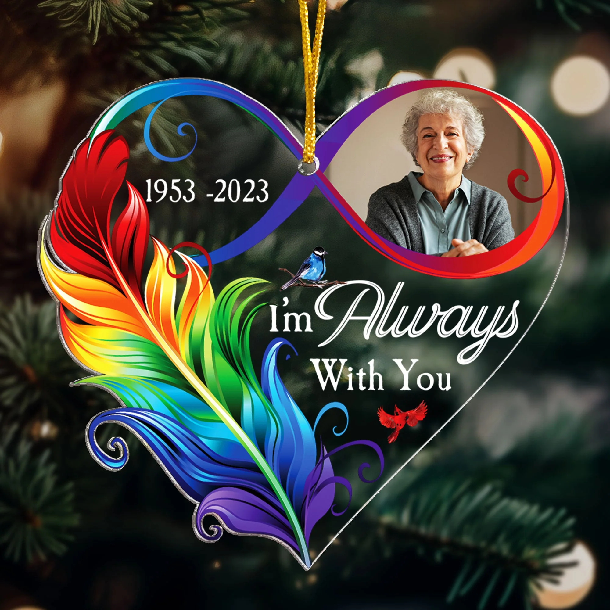 I'm Always With You Infinity Love - Personalized Acrylic Photo Ornament - Image 3