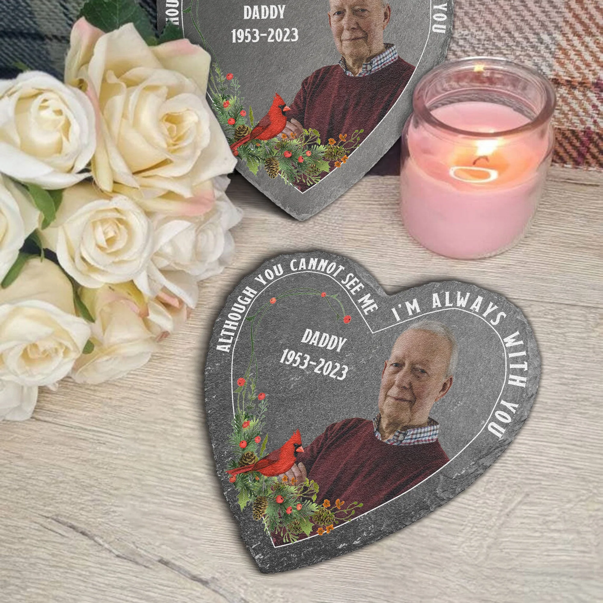 I'm Always With You Memorial Gift - Personalized Photo Garden Stone - Image 2