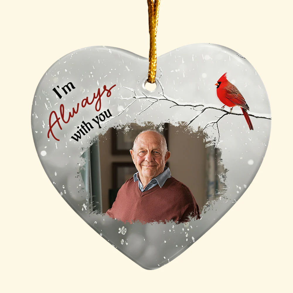 I'm Always With You Memorial - Personalized Ceramic Photo Ornament - Image 5