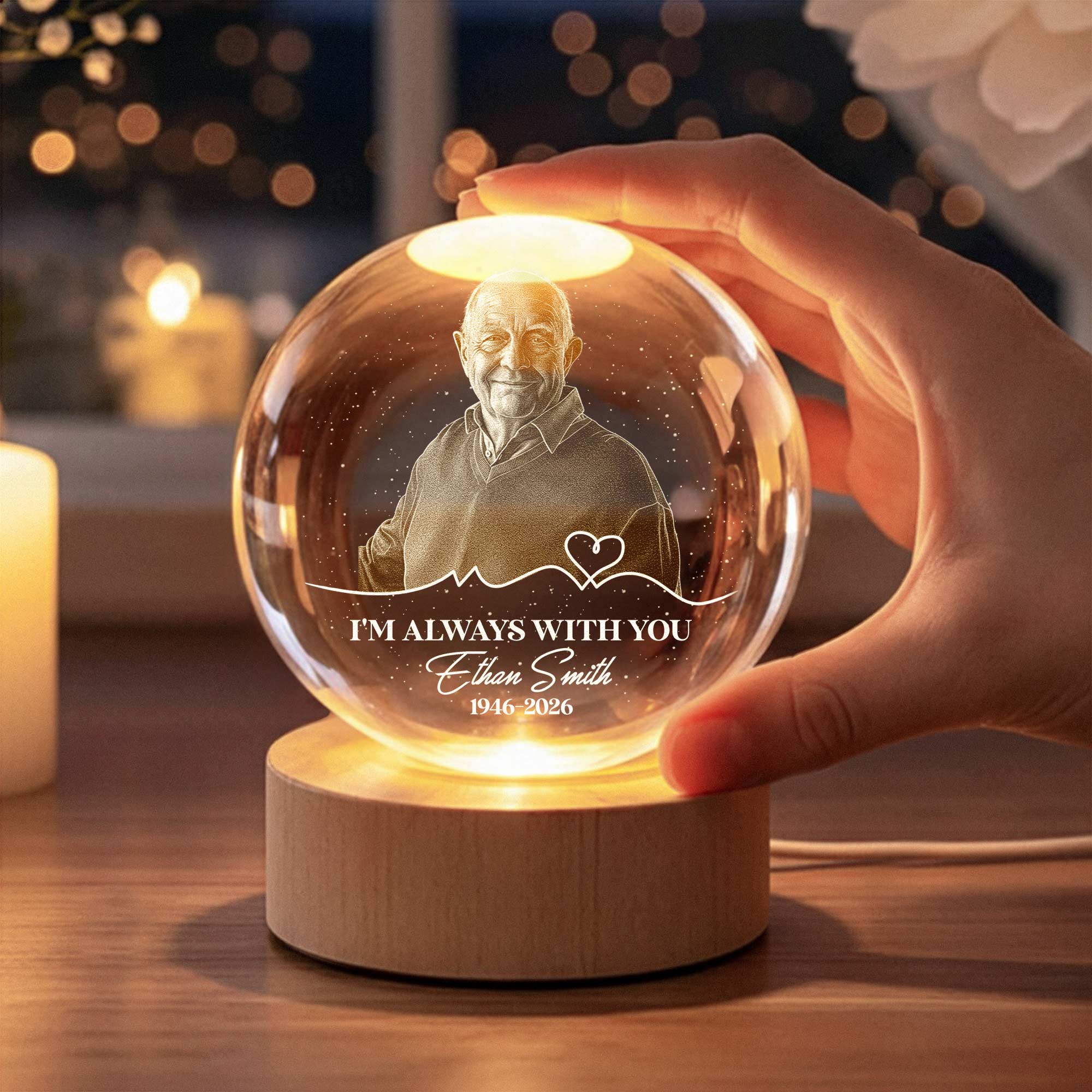 I'm Always With You Memorial Remembrance Gift - Personalized Night Light - Image 5