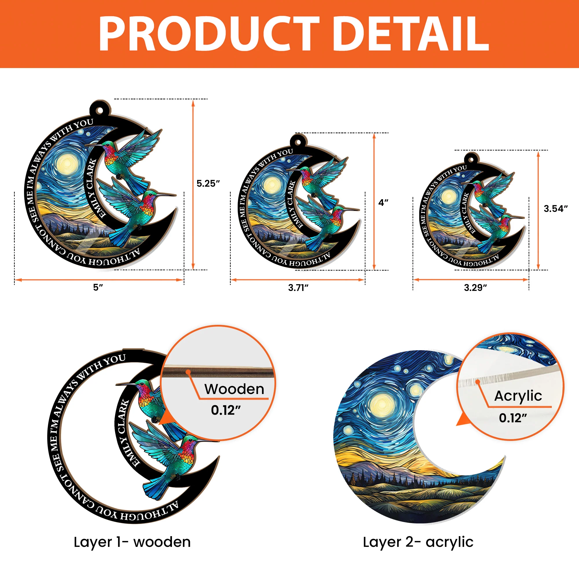 I'm Always With You New Version - Personalized Suncatcher Ornament - Image 7