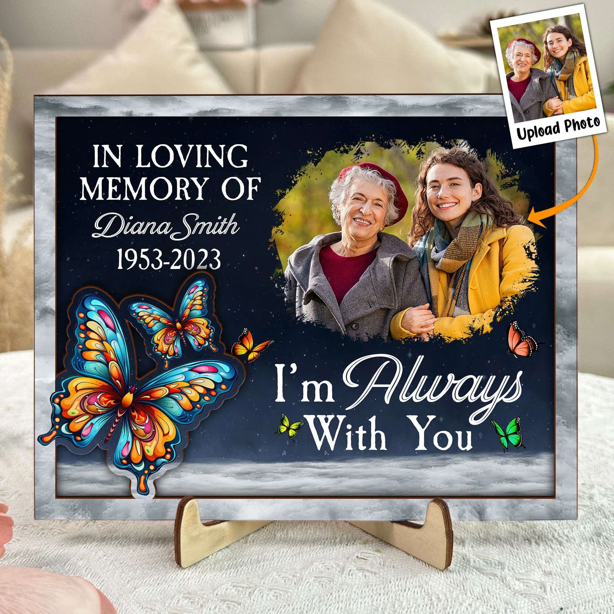I'm Always With You - Personalized 2 Layers Wooden Photo Plaque - Image 2