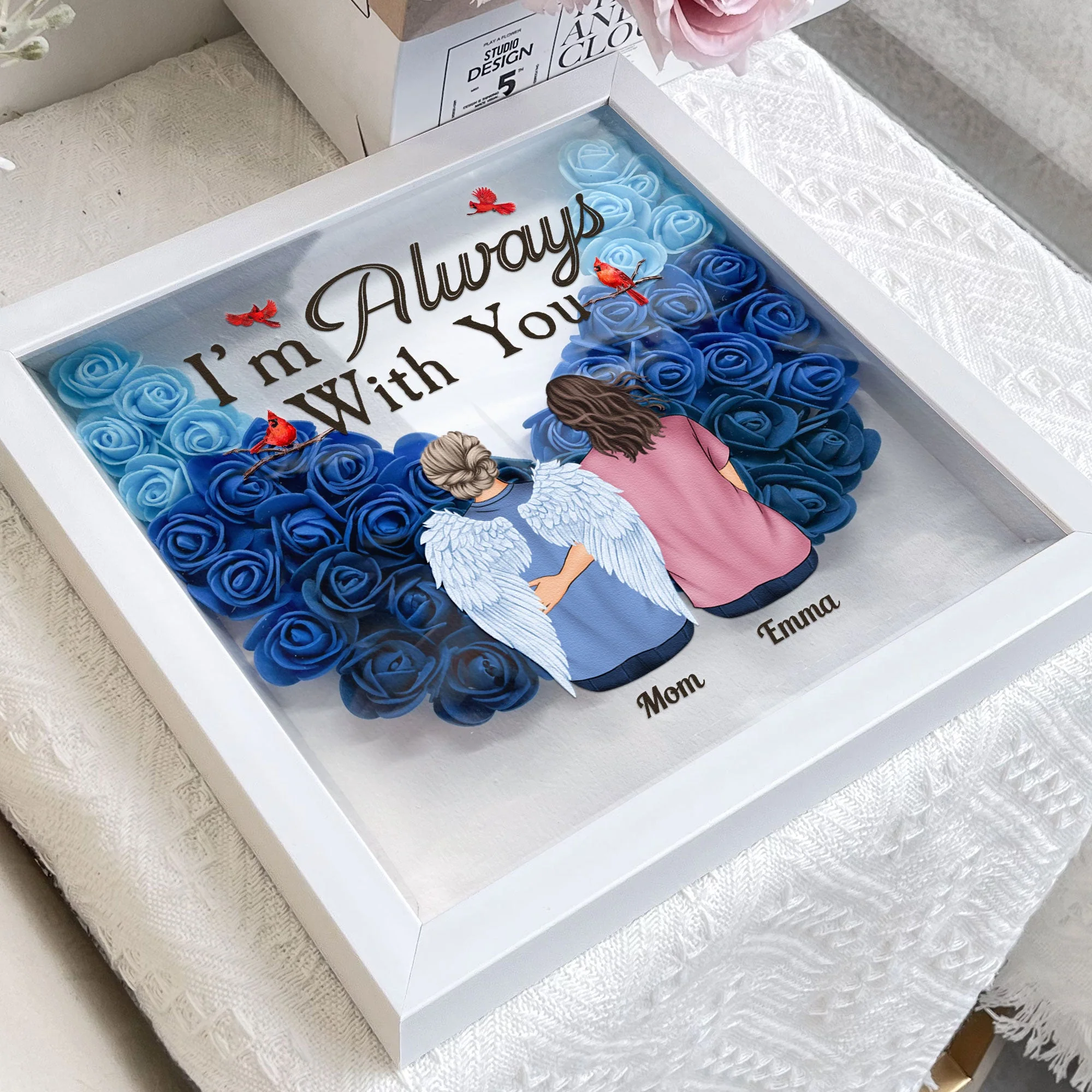 I'm Always With You - Personalized Flower Shadow Box - Image 3