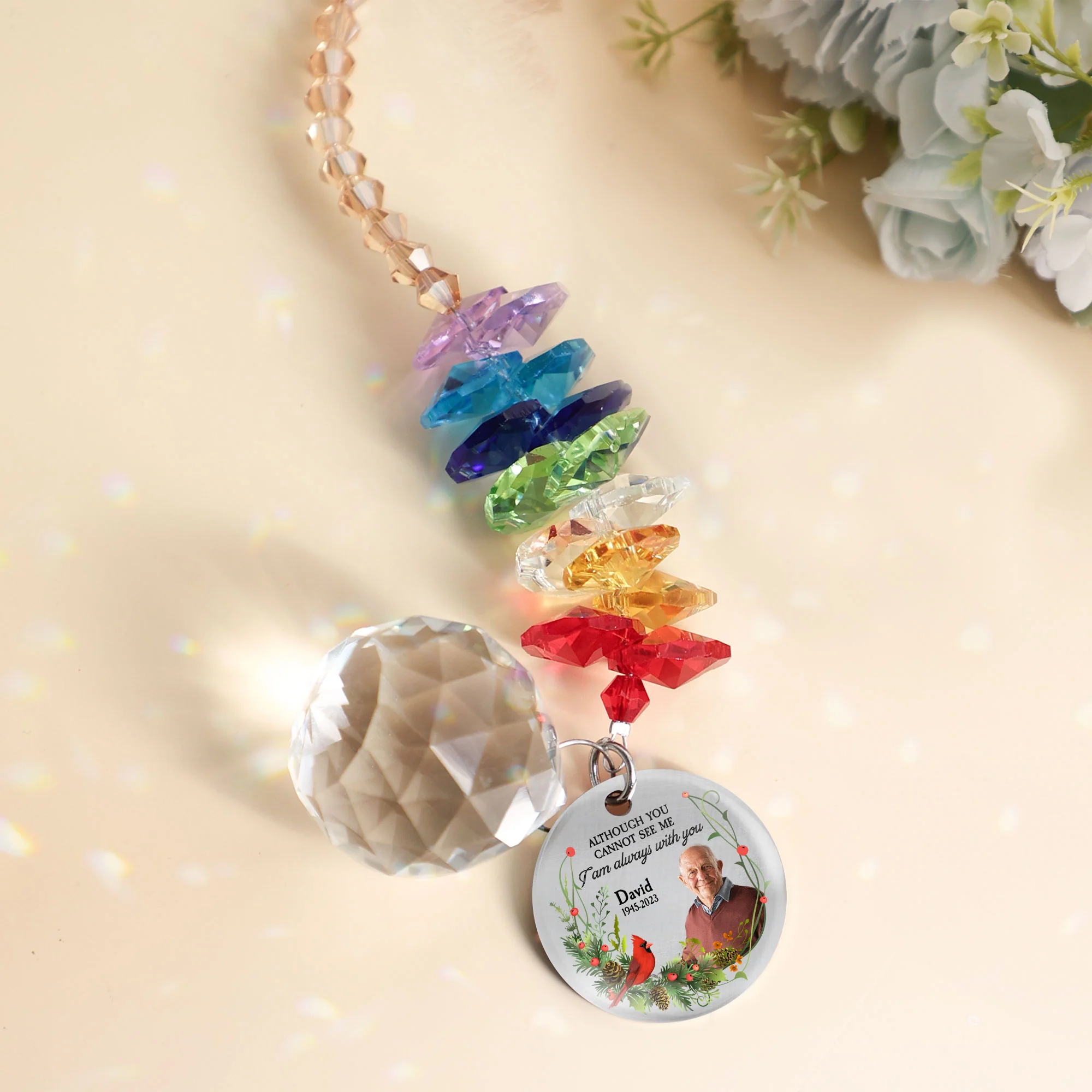 I'm Always With You - Personalized Photo Ball Prism Suncatcher - Image 5