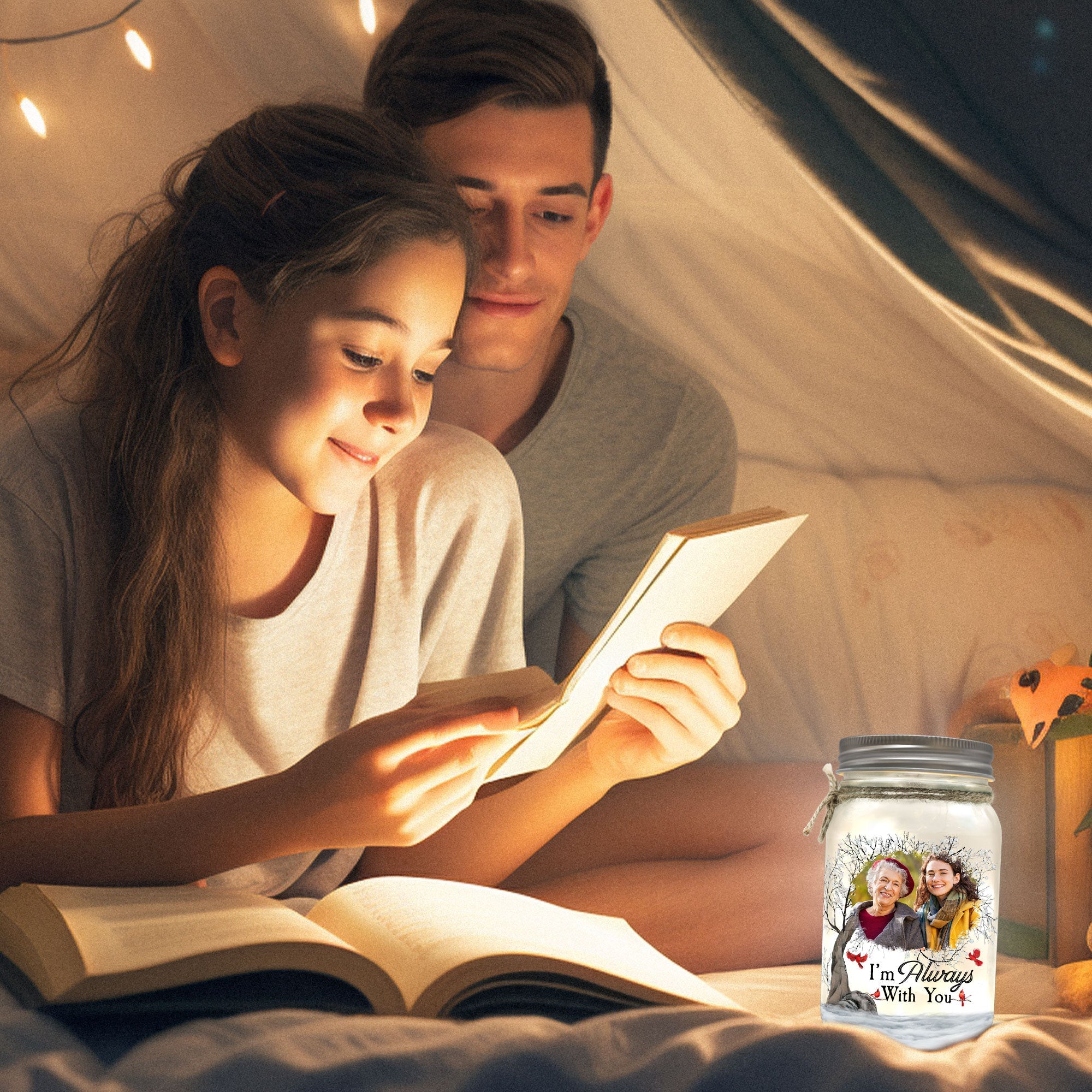 I'm Always With You - Personalized Photo Mason Jar Light - Image 6