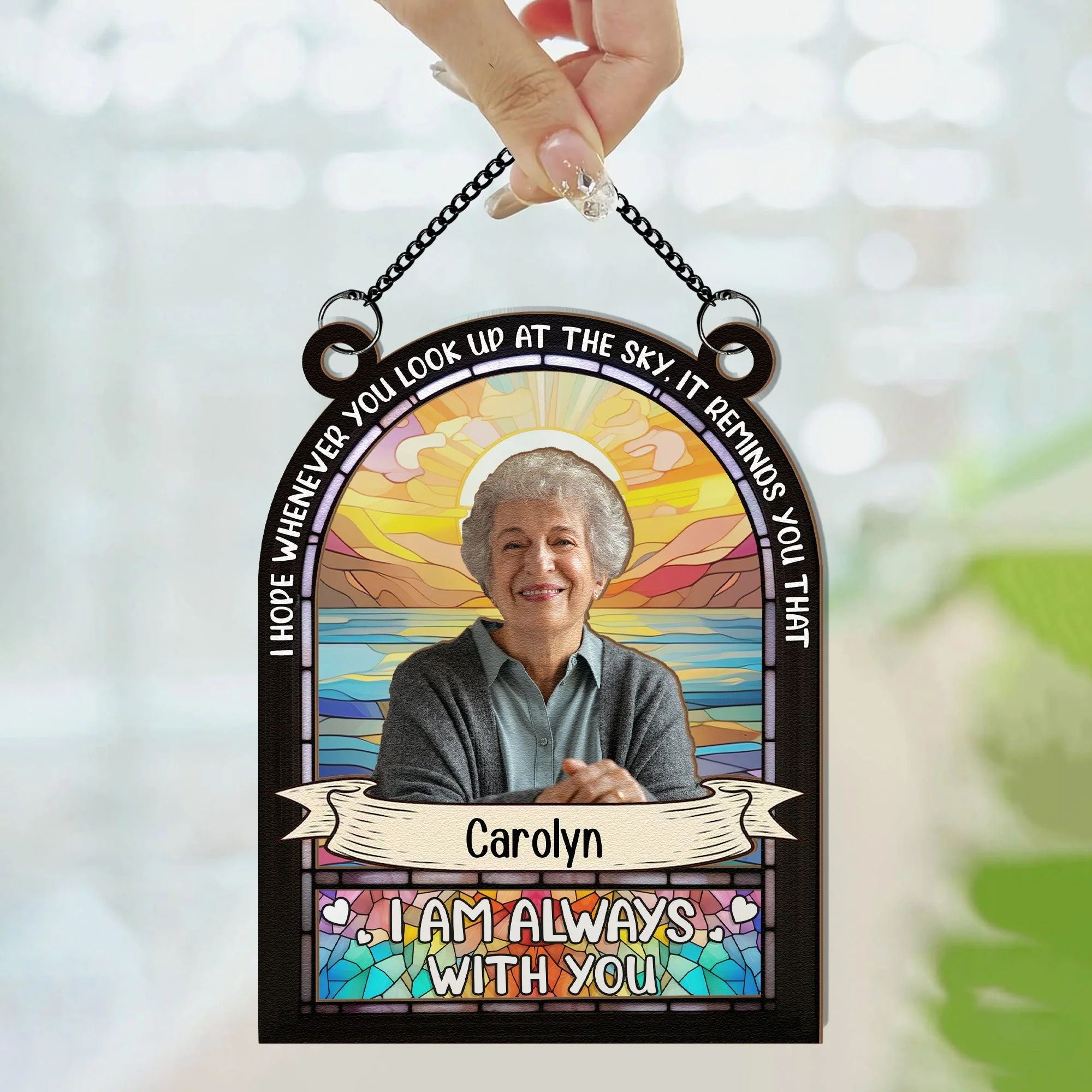 I'm Always With You - Personalized Window Hanging Suncatcher Photo Ornament - Image 4