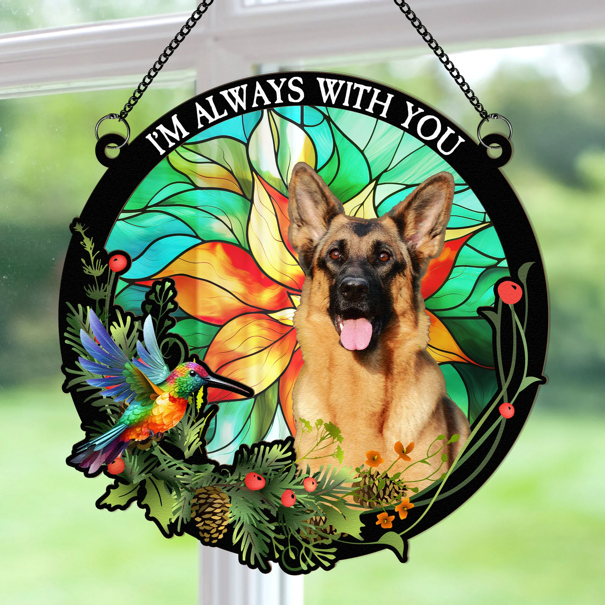 I'm Always With You - Ver 2 - Personalized Window Hanging Suncatcher Photo Ornament - Image 4