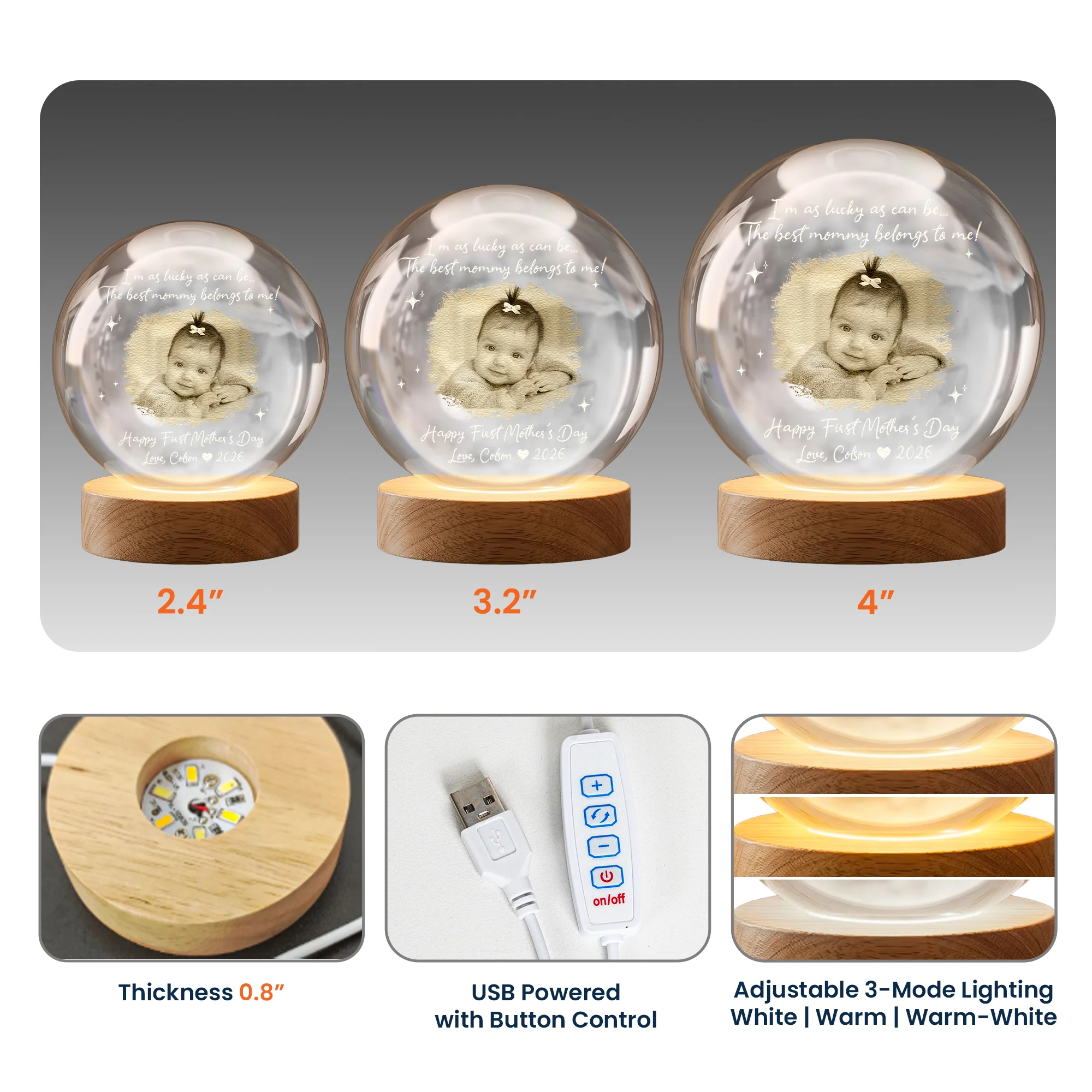 I’m As Lucky As Can Be…The Best Mommy Belongs To Me! - Personalized Night Light - Image 5