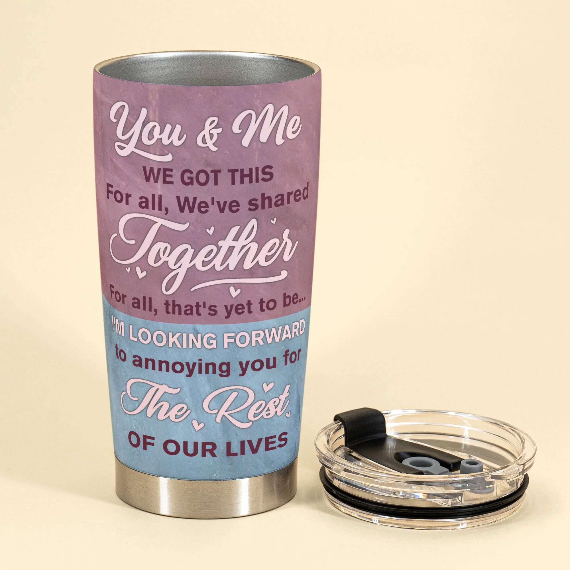 I'm Looking Forward To Annoying You - Personalized Tumbler Cup - Birthday Anniversary Gift For Husband, Wife, Couples, Fiancée, Fiancé - Image 3