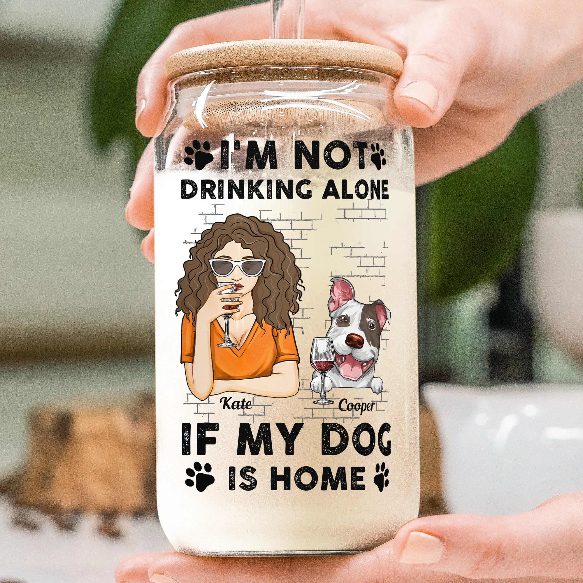 I'm Not Drinking Alone If My Pets Are Home - Personalized Clear Glass Cup - Image 2