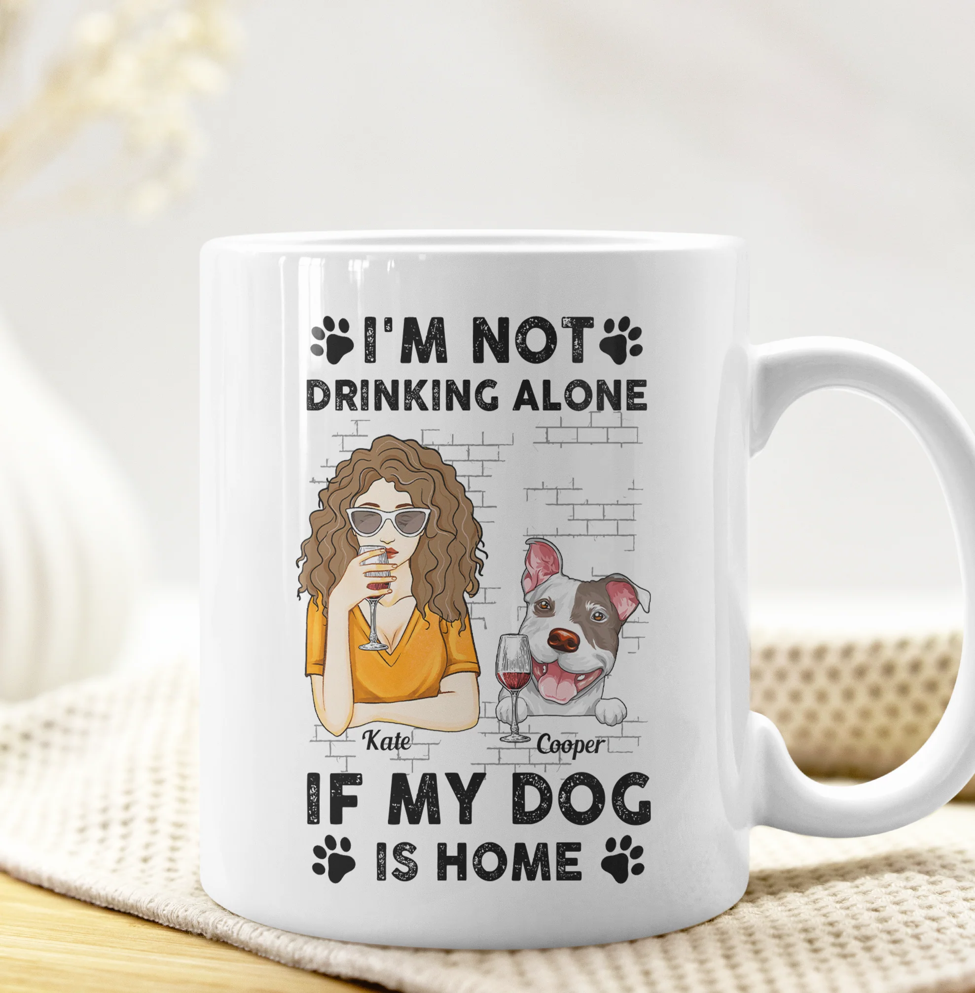 I'm Not Drinking Alone If My Pets Are Home - Personalized Mug - Image 3