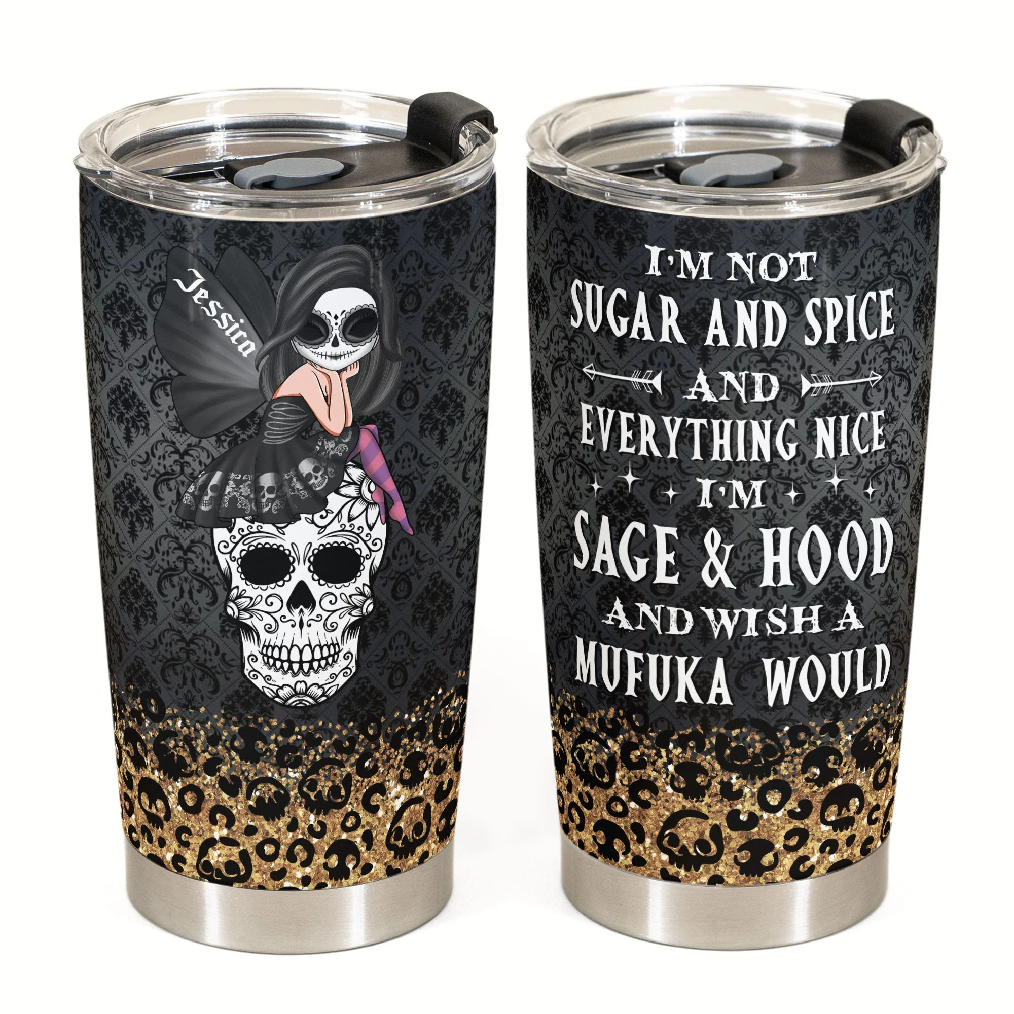 I'm Not Sugar And Spice Gothic Version  - Personalized Tumbler Cup - Birthday Gift For Gothic Girls - Image 2
