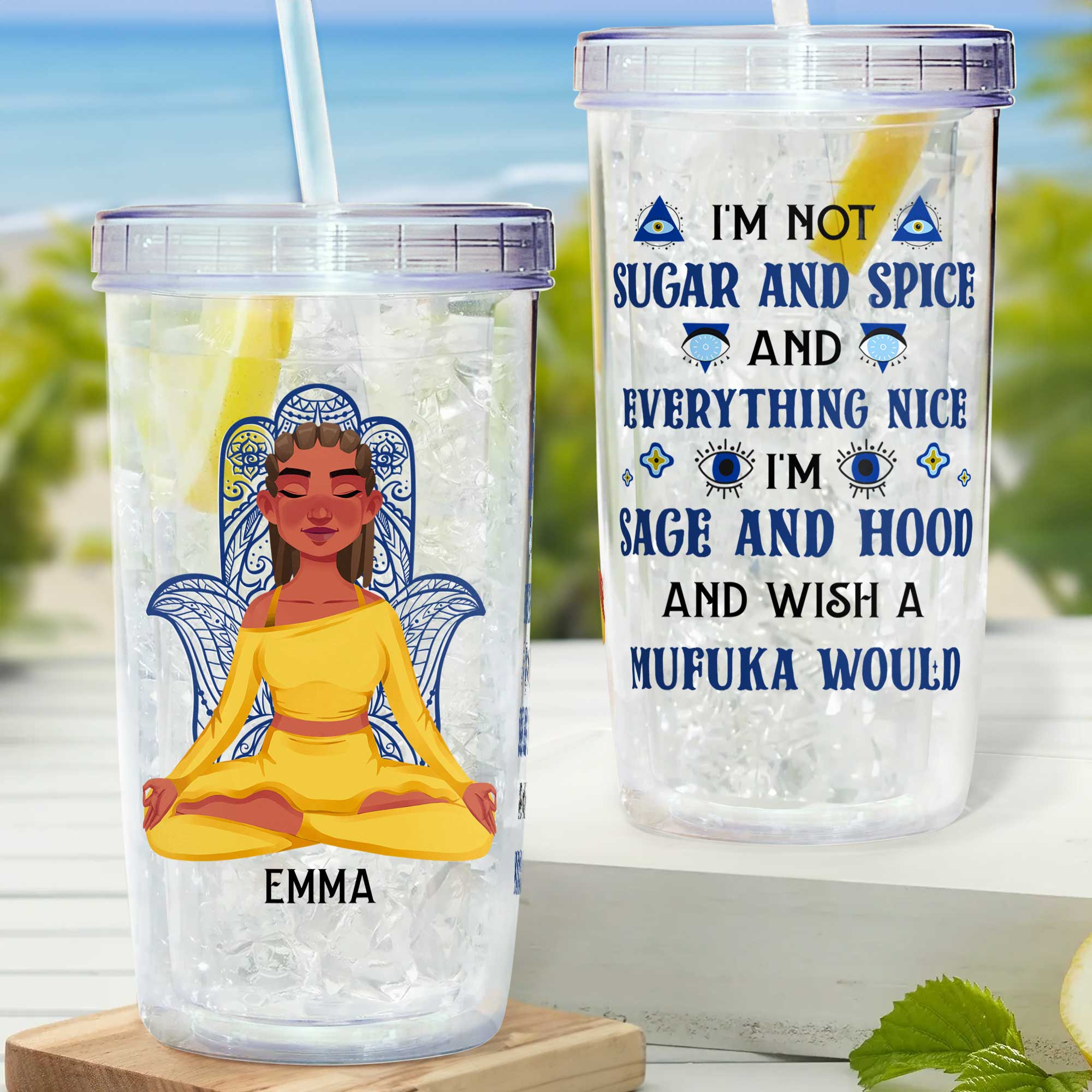 I'm Not Sugar And Spice - Personalized Acrylic Tumbler With Straw - Image 2