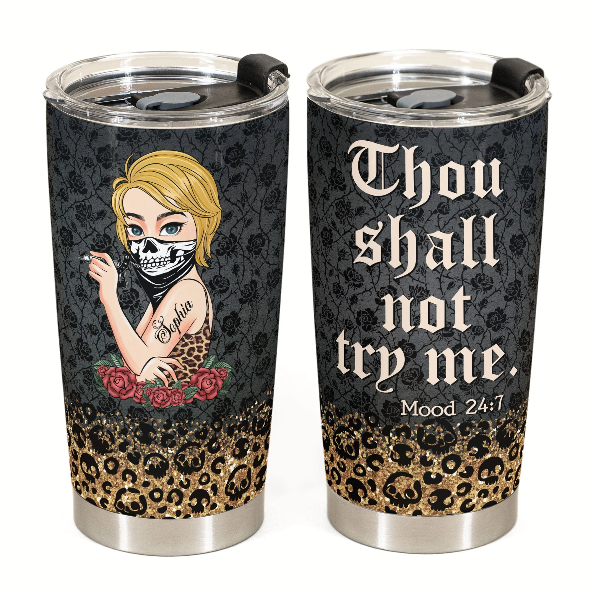 Im Not Sugar And Spice - Personalized Tumbler Cup - Birthday Gift For Tattoo Girls, Tattoo Lovers - Tattoo Girl - Image 2