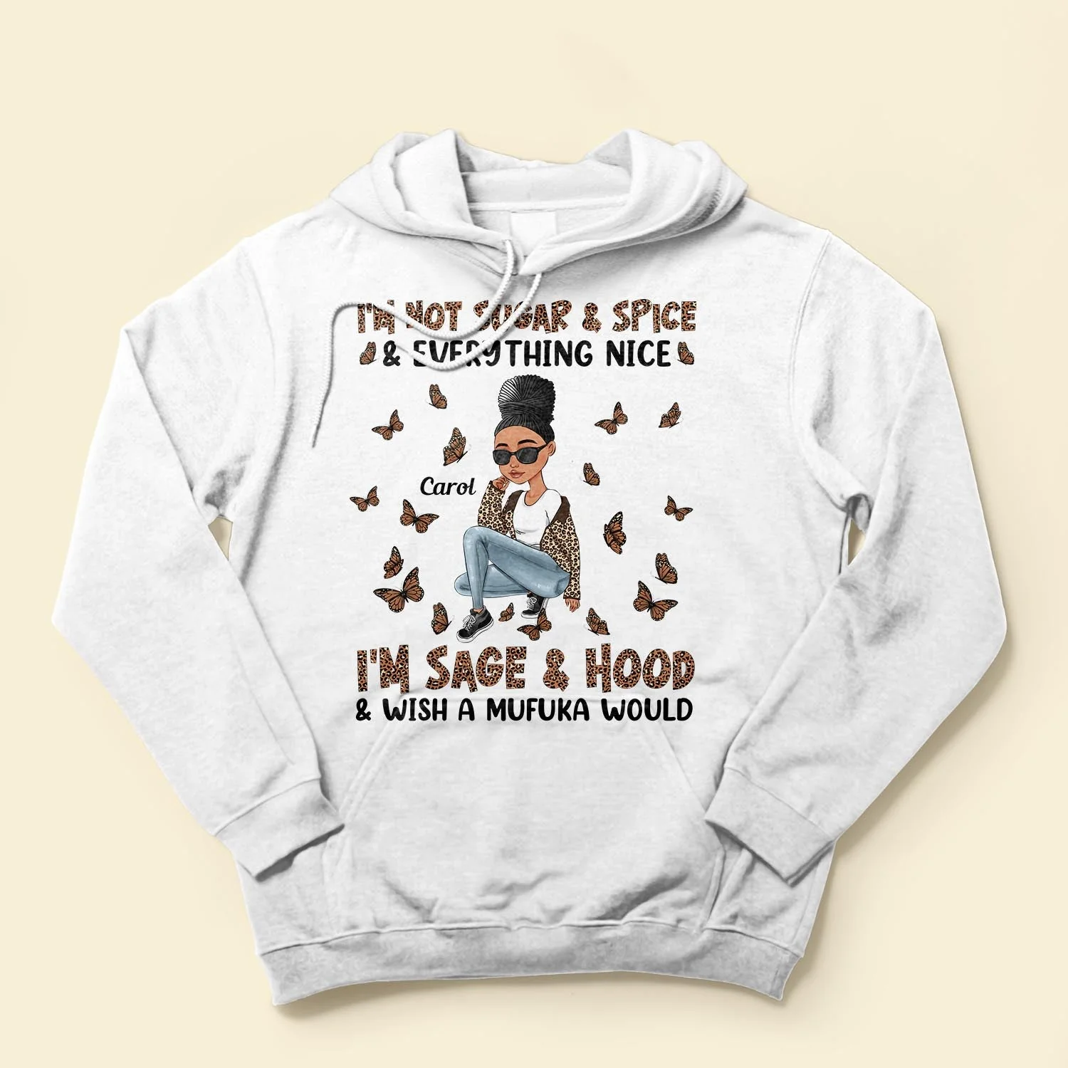I'm Not Sugar Spice & Everything Nice Leopard Design - Personalized Shirt - Birthday Gift For Sista, Black Woman - Sassy Girls - Image 4