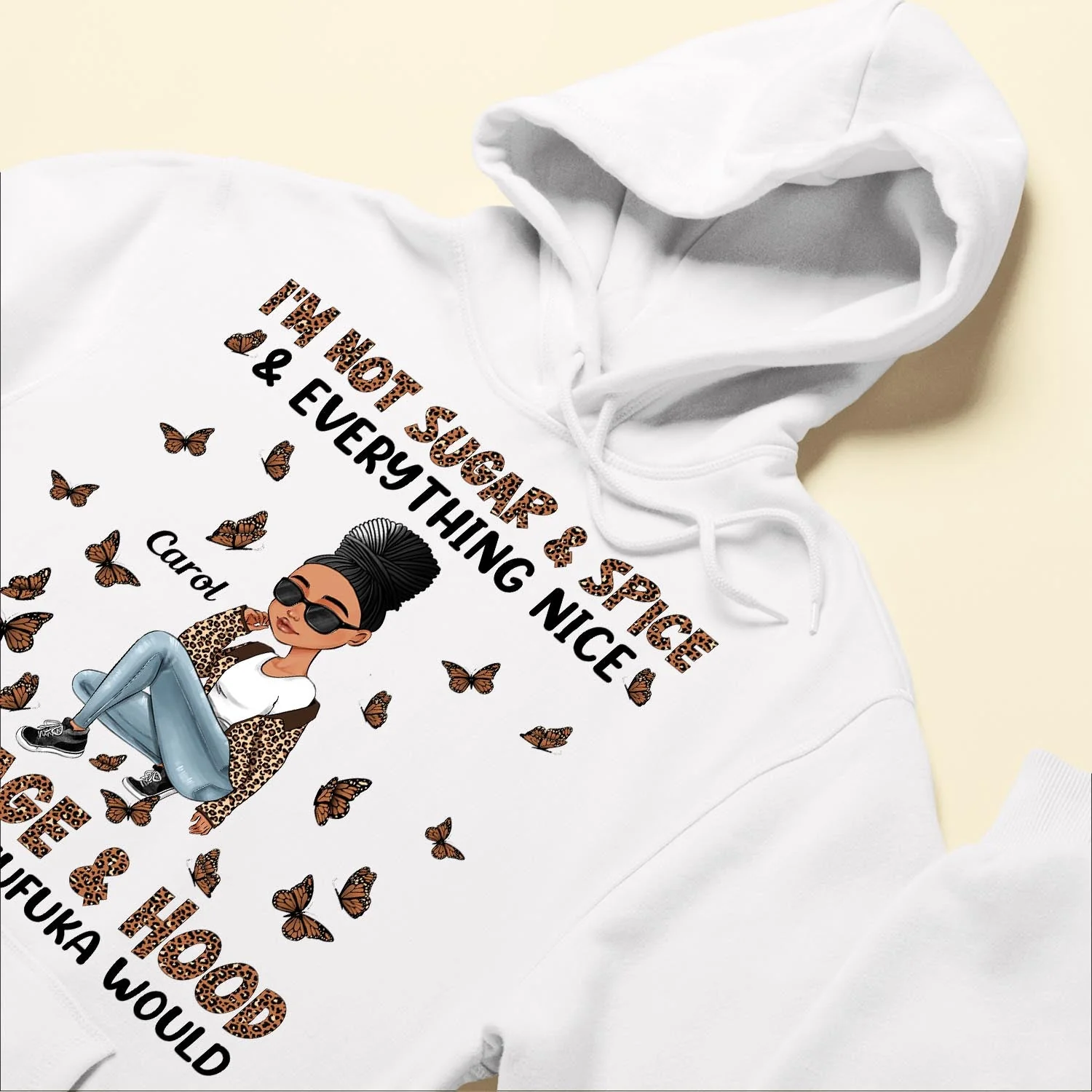 I'm Not Sugar Spice & Everything Nice Leopard Design - Personalized Shirt - Birthday Gift For Sista, Black Woman - Sassy Girls - Image 6