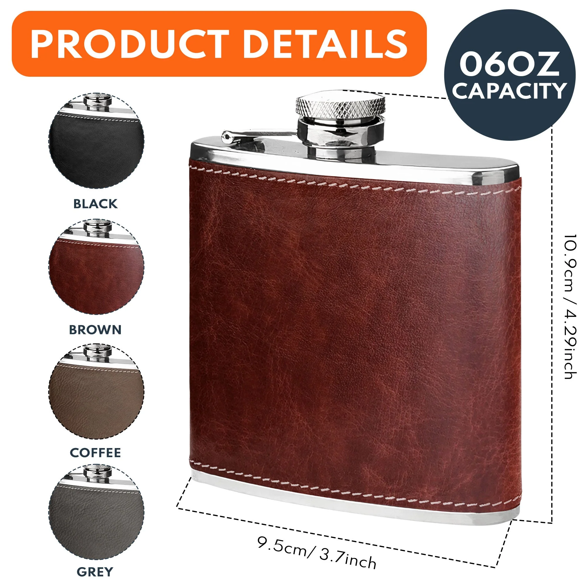 I'm One Bad Bass Grandpa, Daddy - Personalized Leather Flask - Image 6