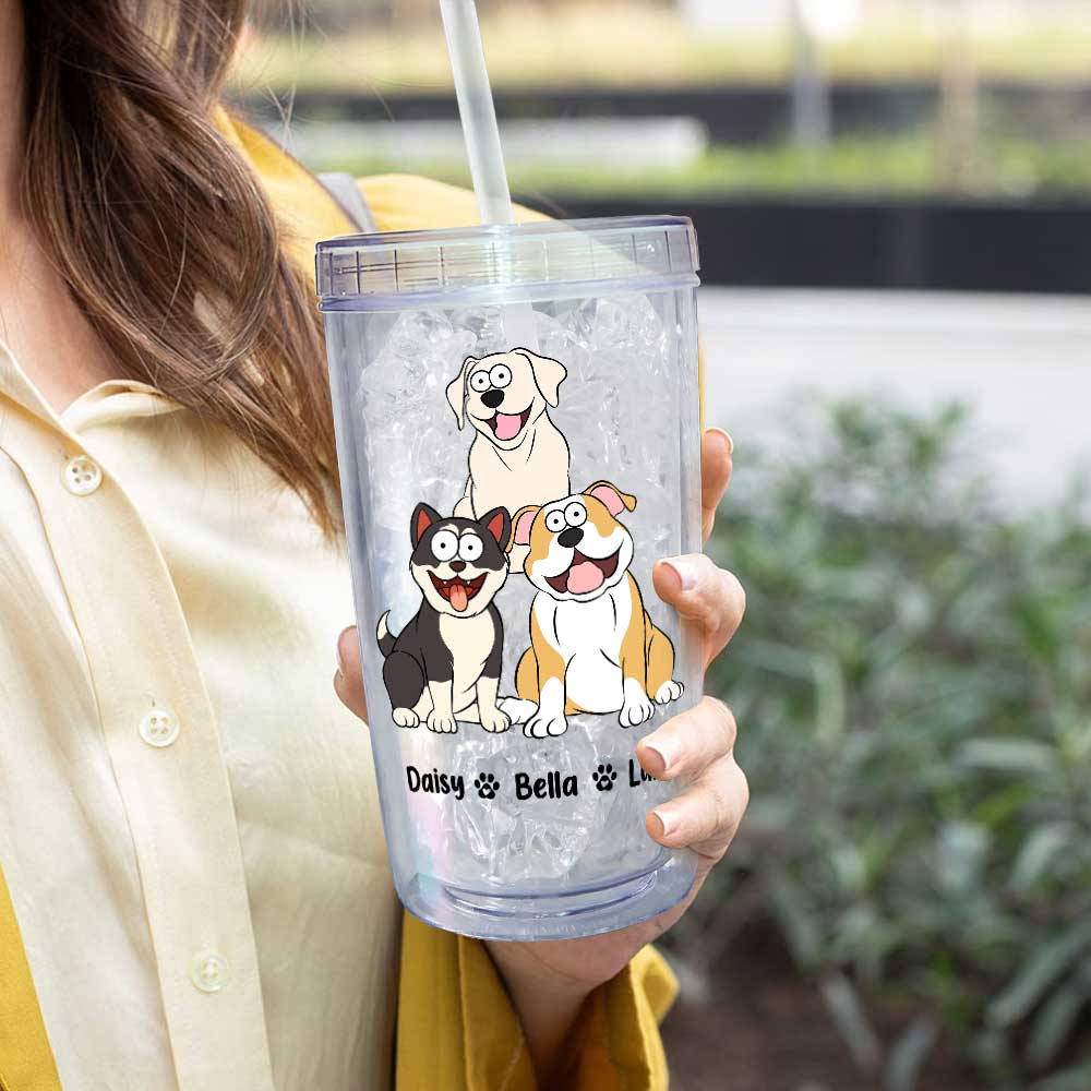 I'm Only Talking To My Dog Today - Personalized Acrylic Tumbler With Strawd Acrylic Insulated Tumbler - Image 4