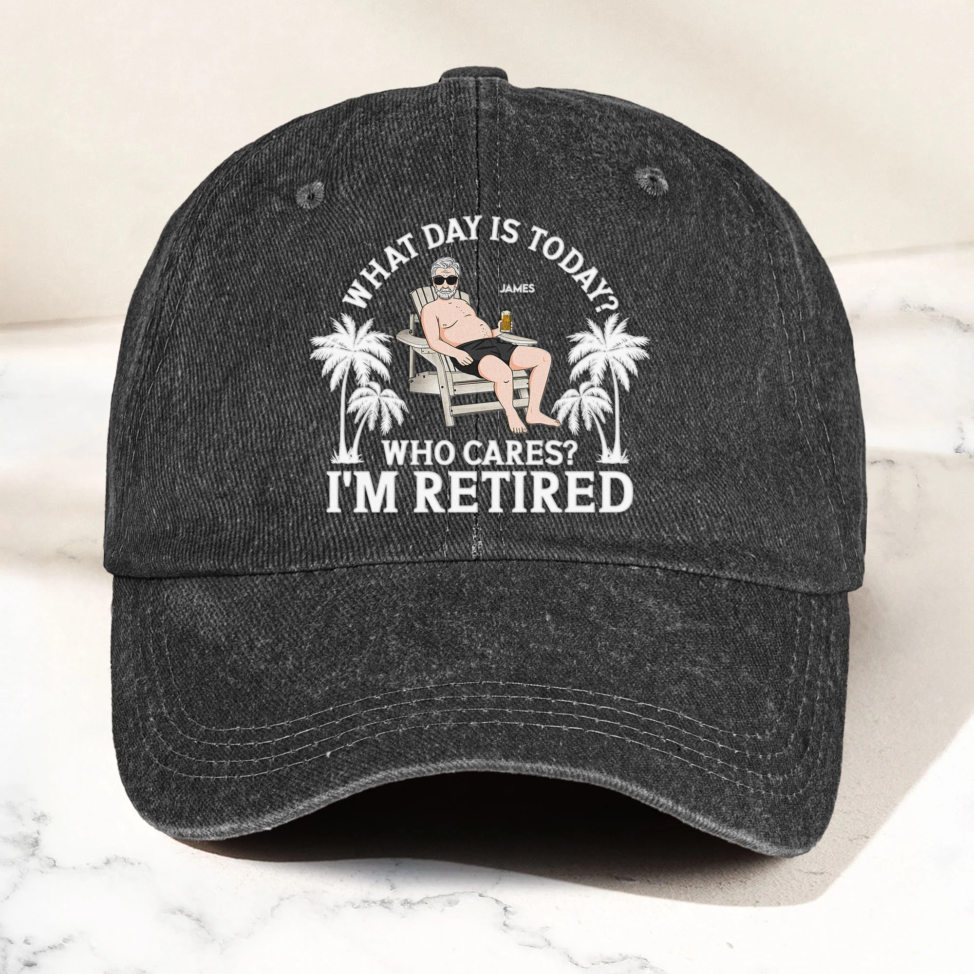 I'm Retired - Personalized Distressed Denim Cap