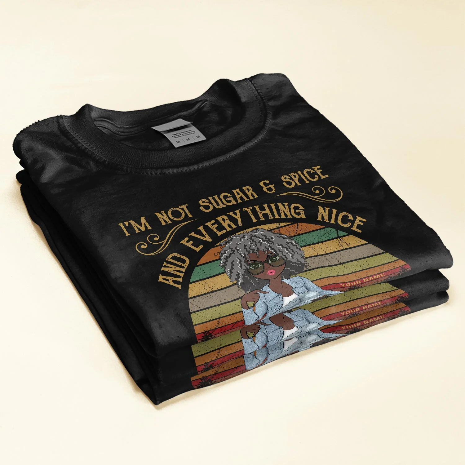 I'm Sage And Hood - Personalized Shirt - Gift For Black Woman - Girl Sitting Illustration - Image 2