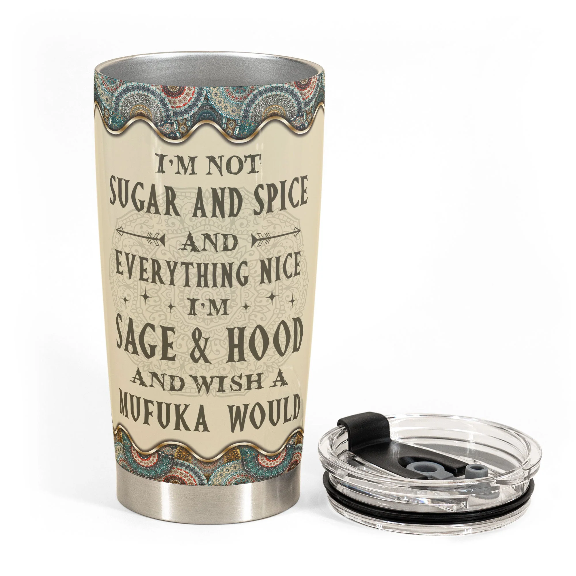 I'm Sage & Hood Wish A Mufuka Would - Personalized Tumbler Cup - Birthday, Loving Gift For Yoga Lovers - Image 3