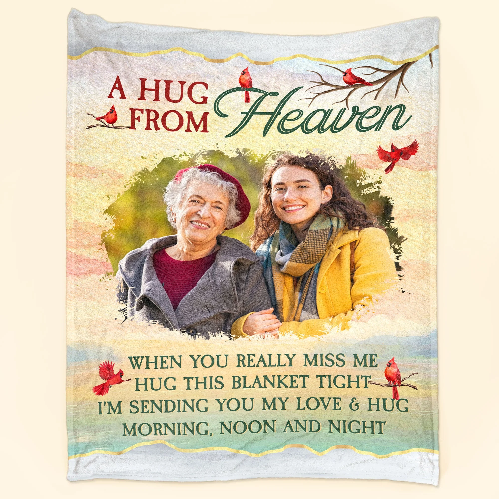 I'm Sending You My Love & Hug - Personalized Photo Blanket - Image 2